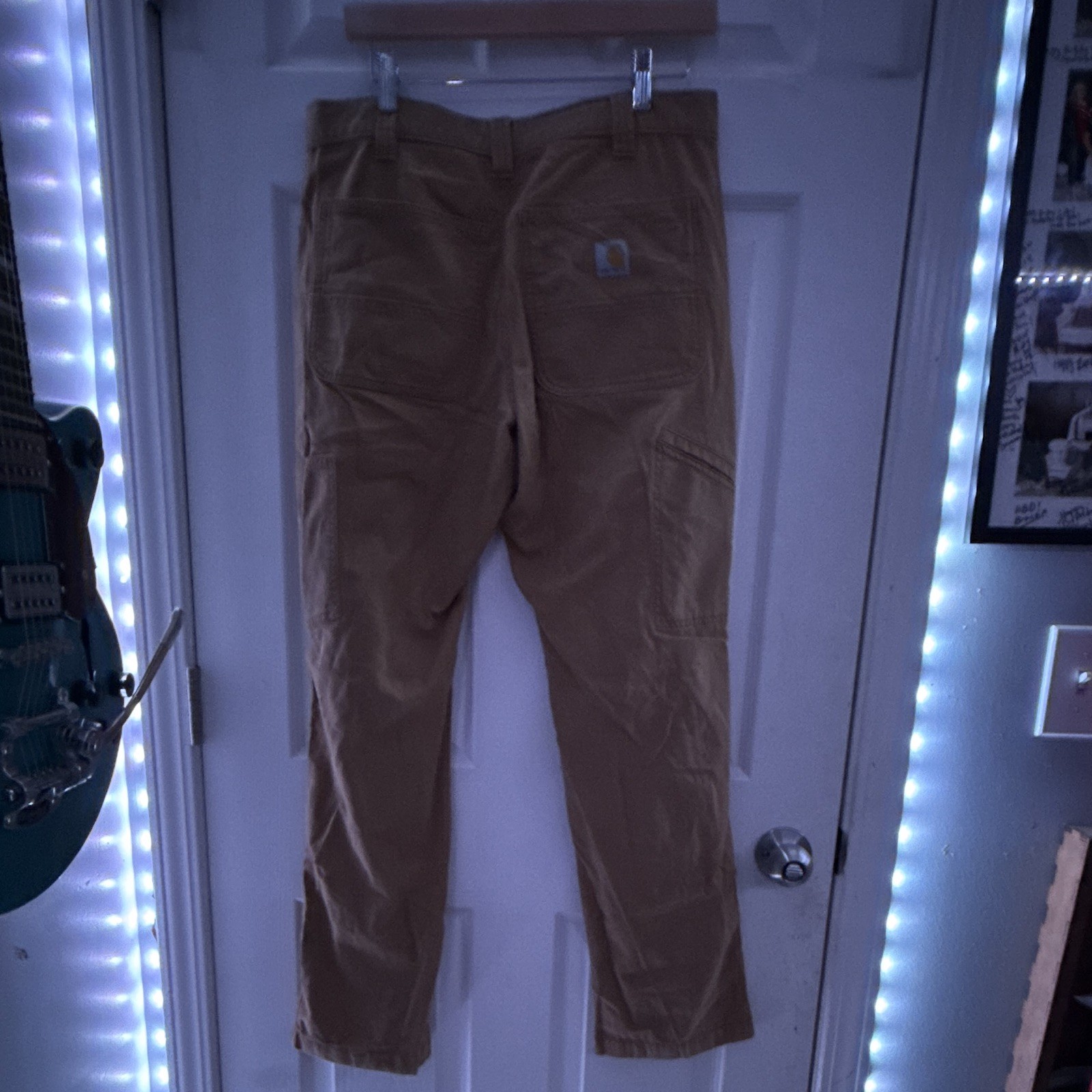 Carhartt Rugged Flex Stretch Canvas Double Front Work Pants Brown 32