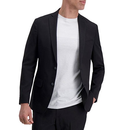Haggar Mens Slim fit Suit Jacket Blazer 44 R Black Solid