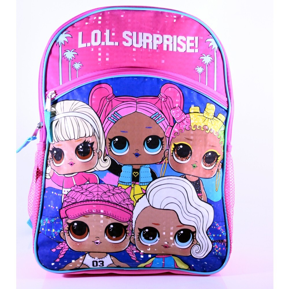 LOL Surprise 16″ Large School Backpack with Lunch Bag and Water Bottle