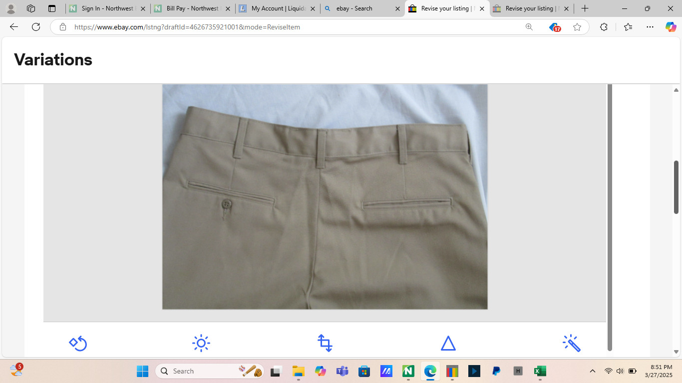 Men Pants work uniform khaki tan 28 29 31 32 33 34 40 42 46 48 50 unhem