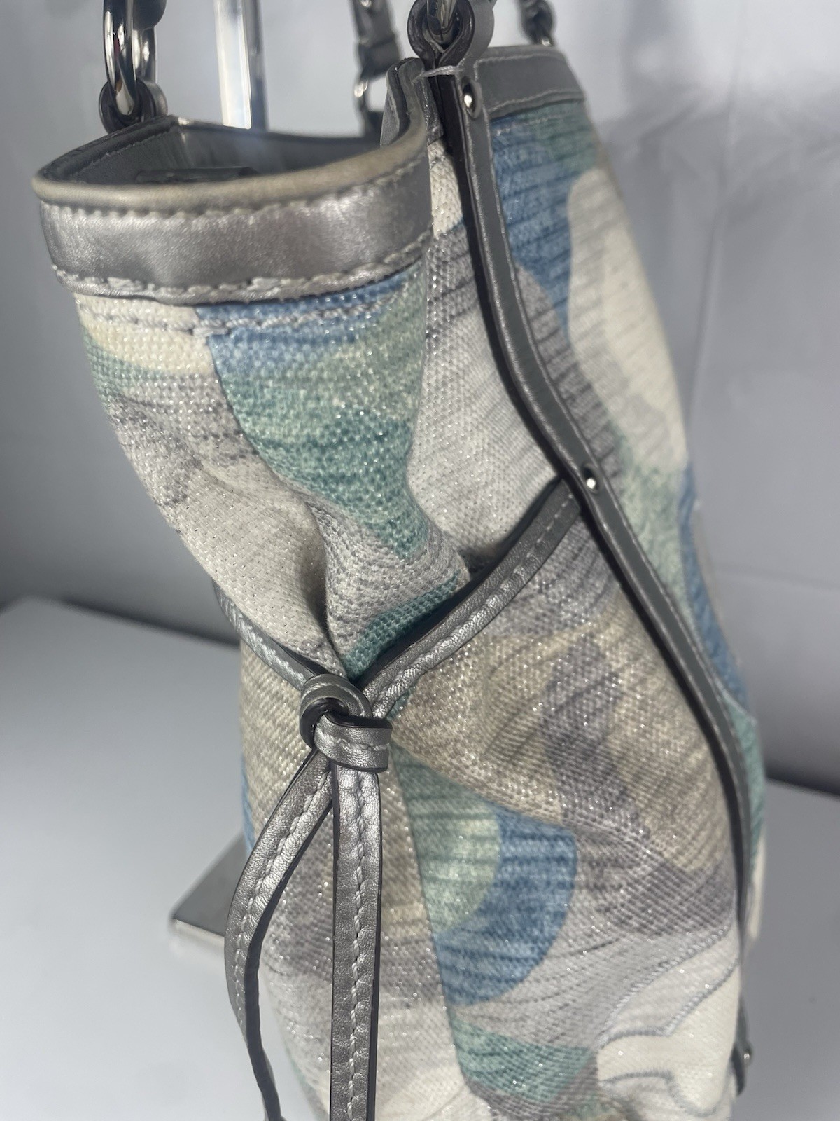 Coach Audrey Metallic Op Art Cinched Tote 19573 W/COA