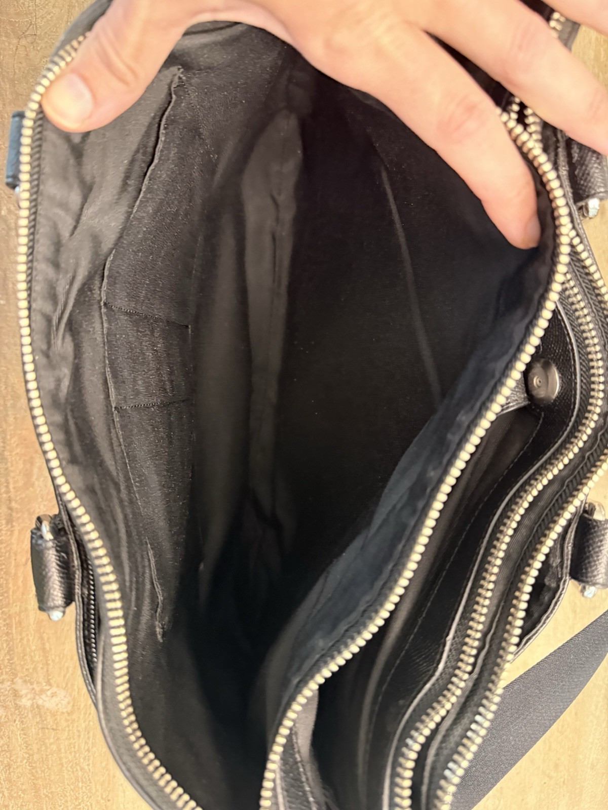 Coach Perry Metropolitan Tote in Black Crossgrain Leather