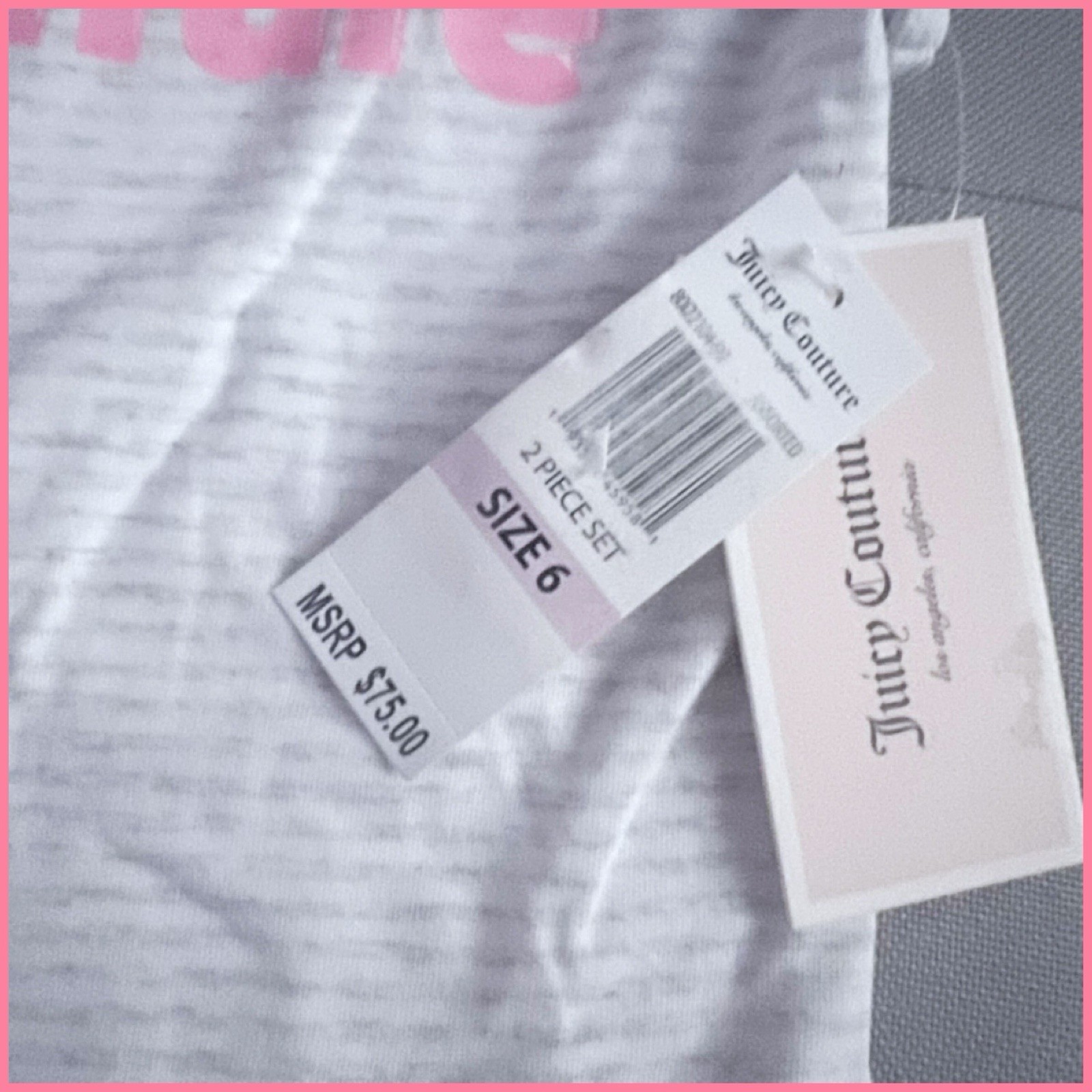 Juicy Couture Girls Size 6 Heather Gray & Pink Color 2pc Ruffle Scooter Set $75