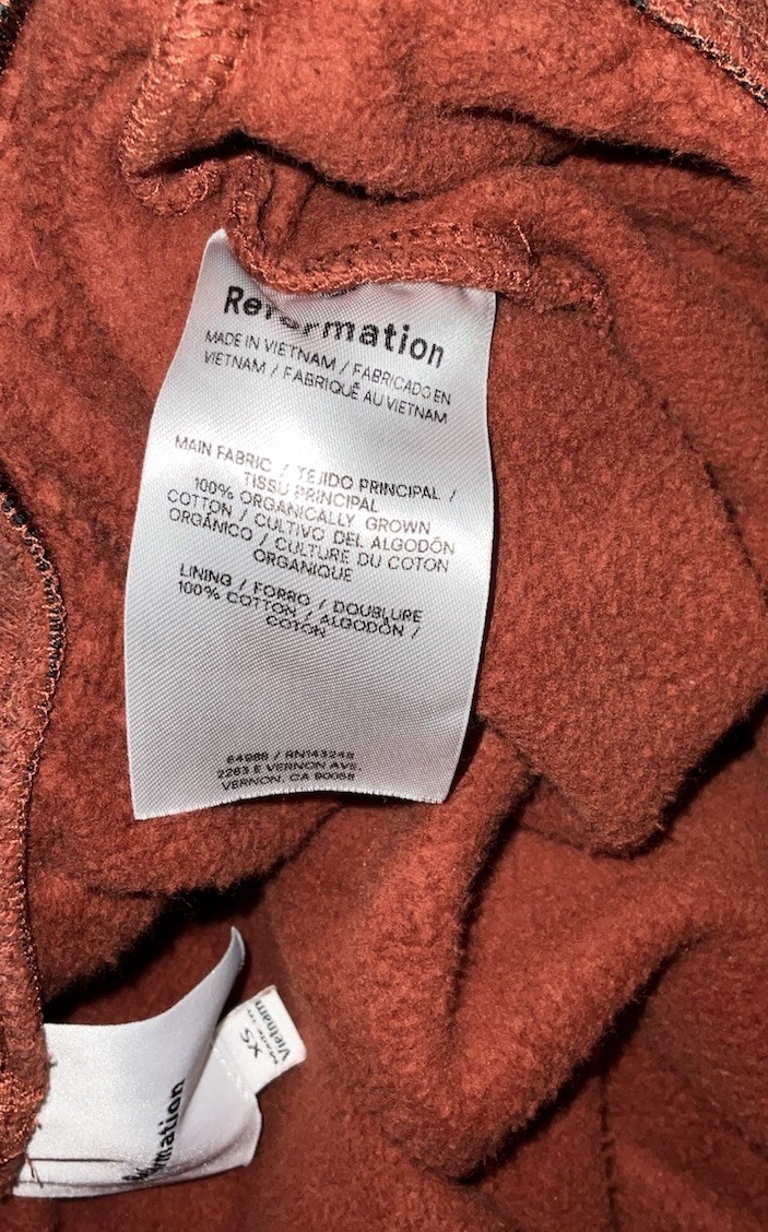 Reformation Kira Wide Leg Sweatpants Organic Cotton Pants Womens Size XS