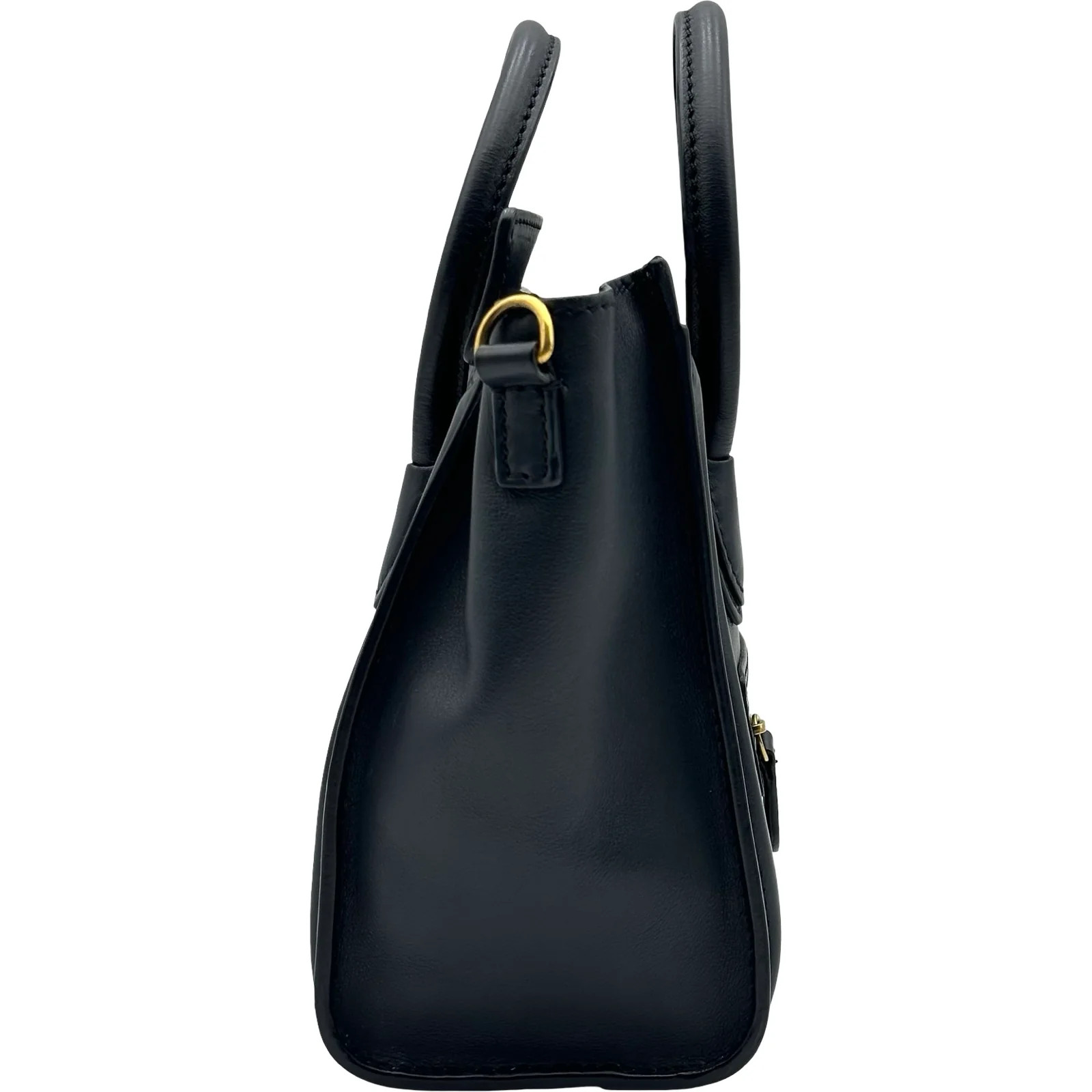 CELINE Luggage Nano Shopper Navy GHW Calfskin Shoulder Bag #2351