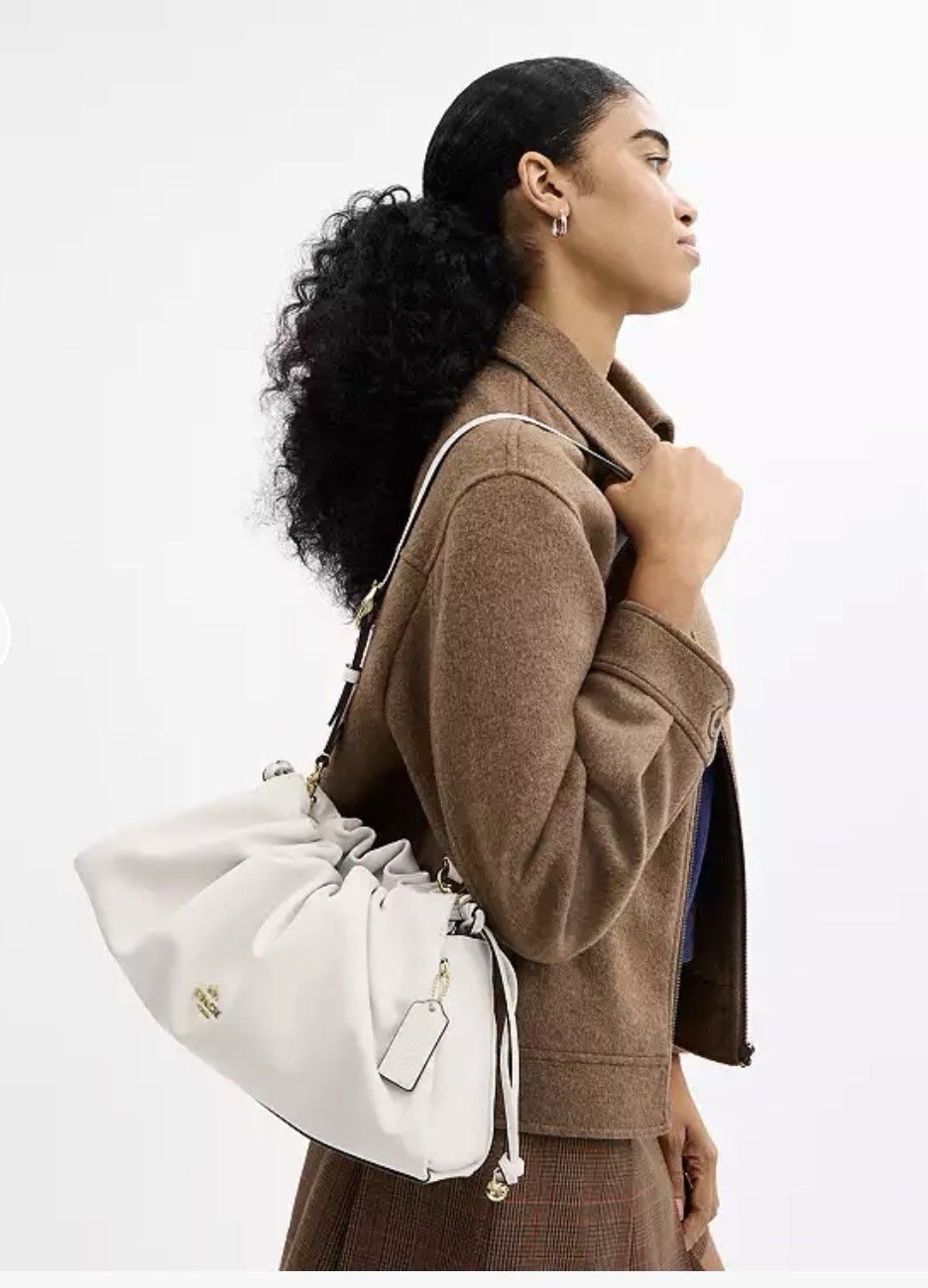 Coach Large Faye Clutch CCE68 Chalk Bone White Leather Bag New With Tags NWT