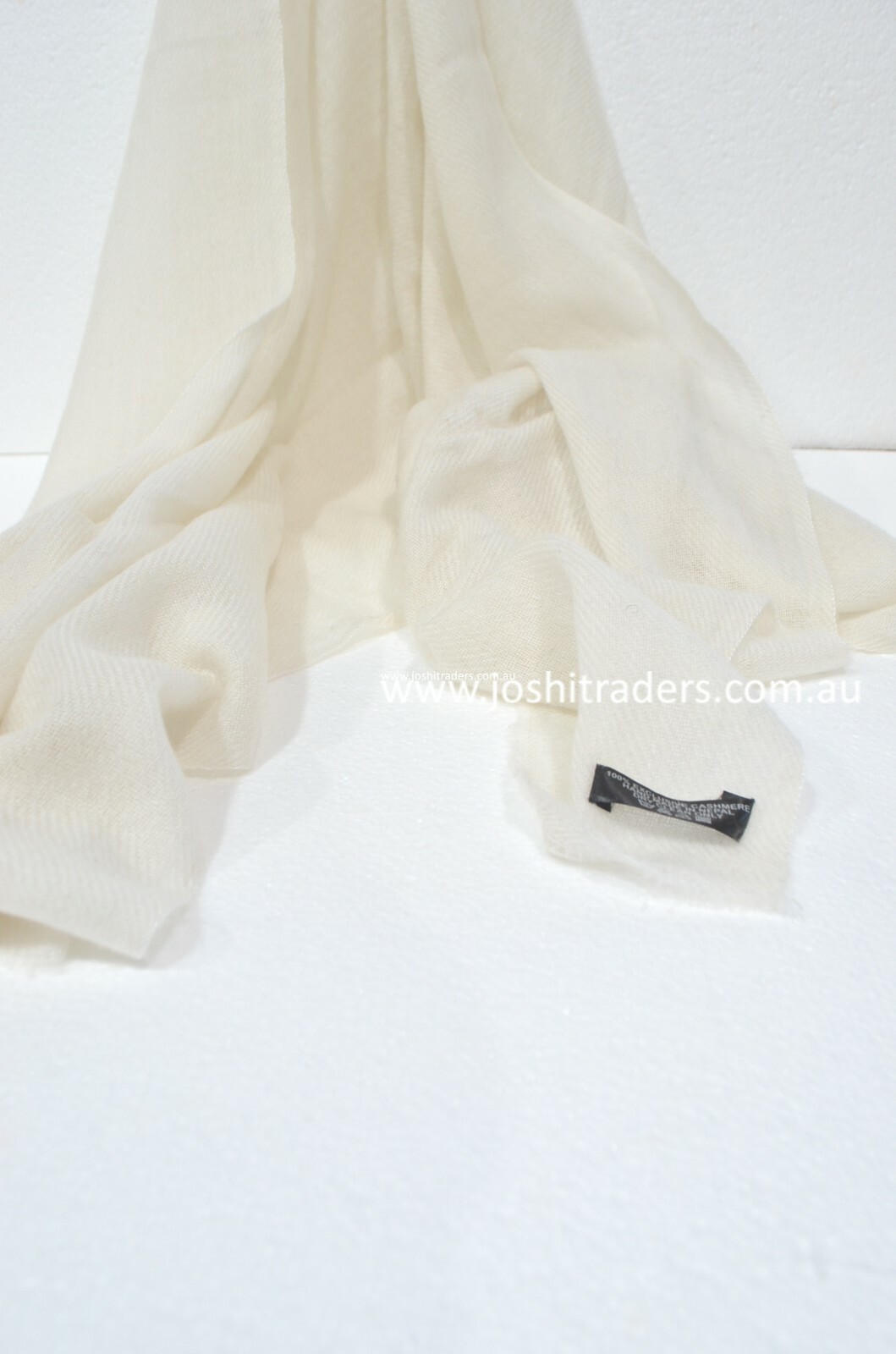 White Cashmere Scarf Shawl Stole Wrap Throw 100% Pashmina Nepalese Handmade