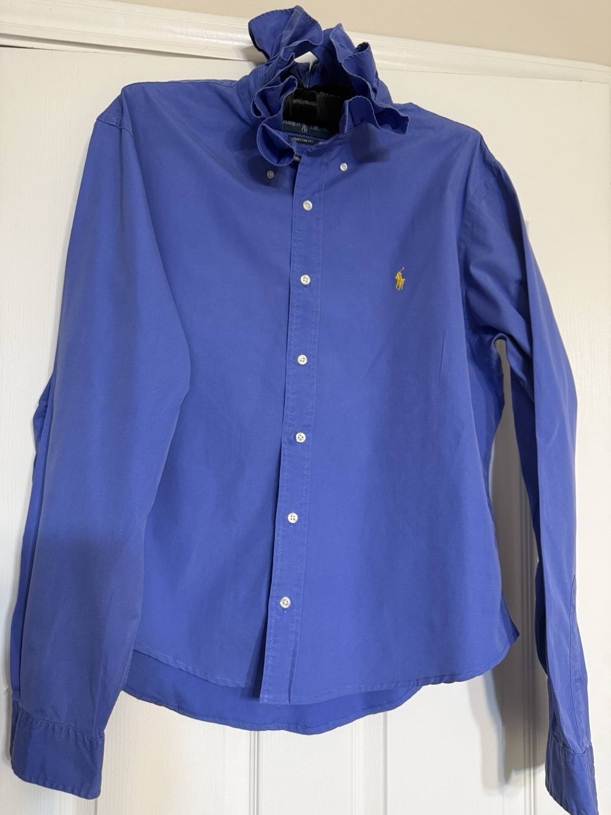 Ralph Lauren Reworked Ruffled Collar Blouse Blue Women’s L