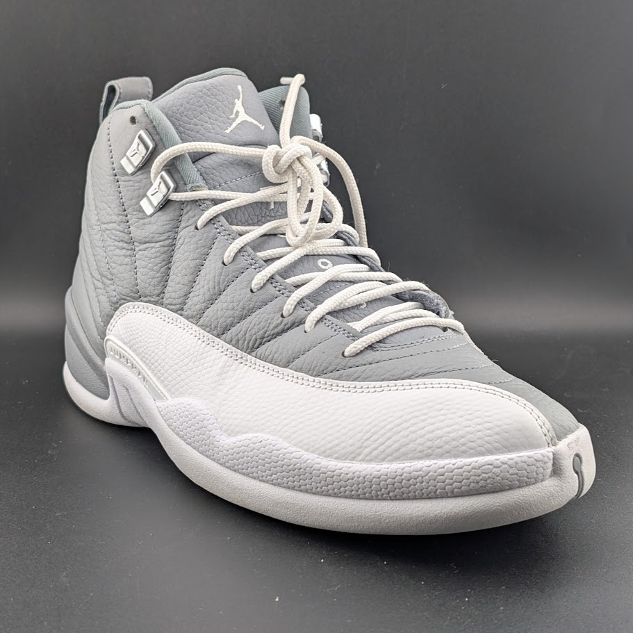 Air Jordan 12 Retro Stealth Men’s Sneakers Size 12 White-Cool Grey Worn Once