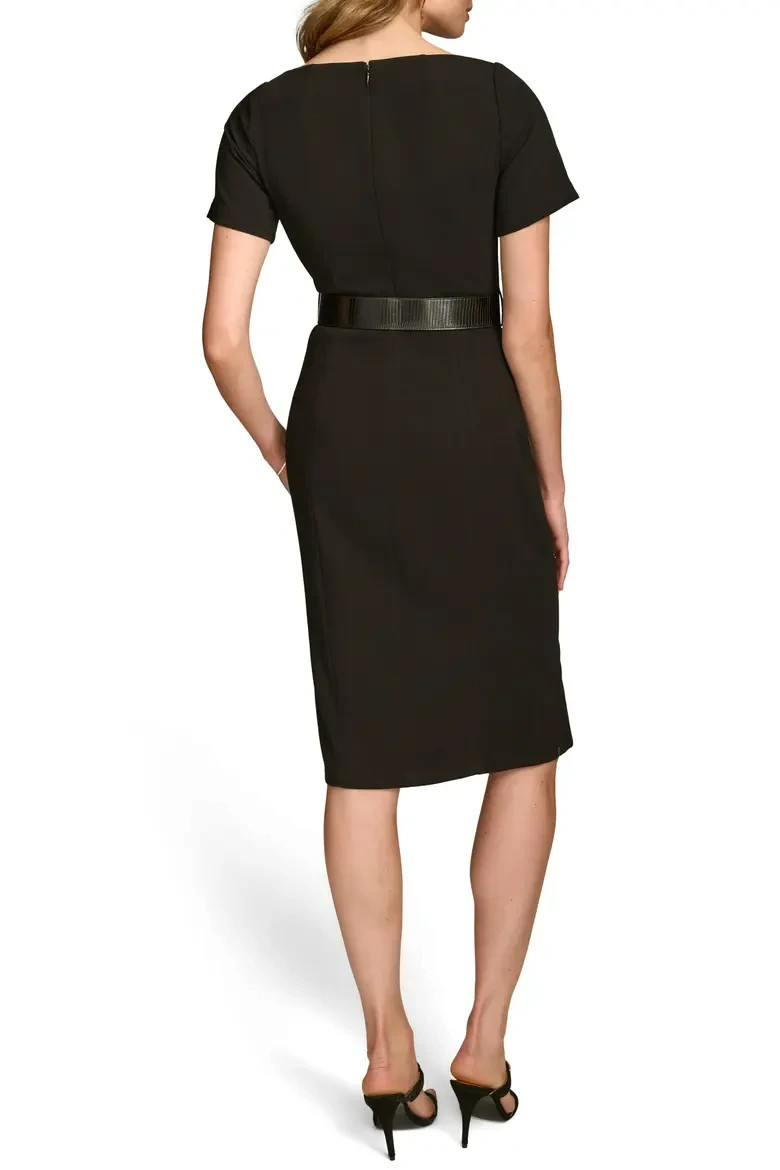 Donna Karan New York Belted Stretch Sheath Dress-Size 2 (FLK#1153 B)