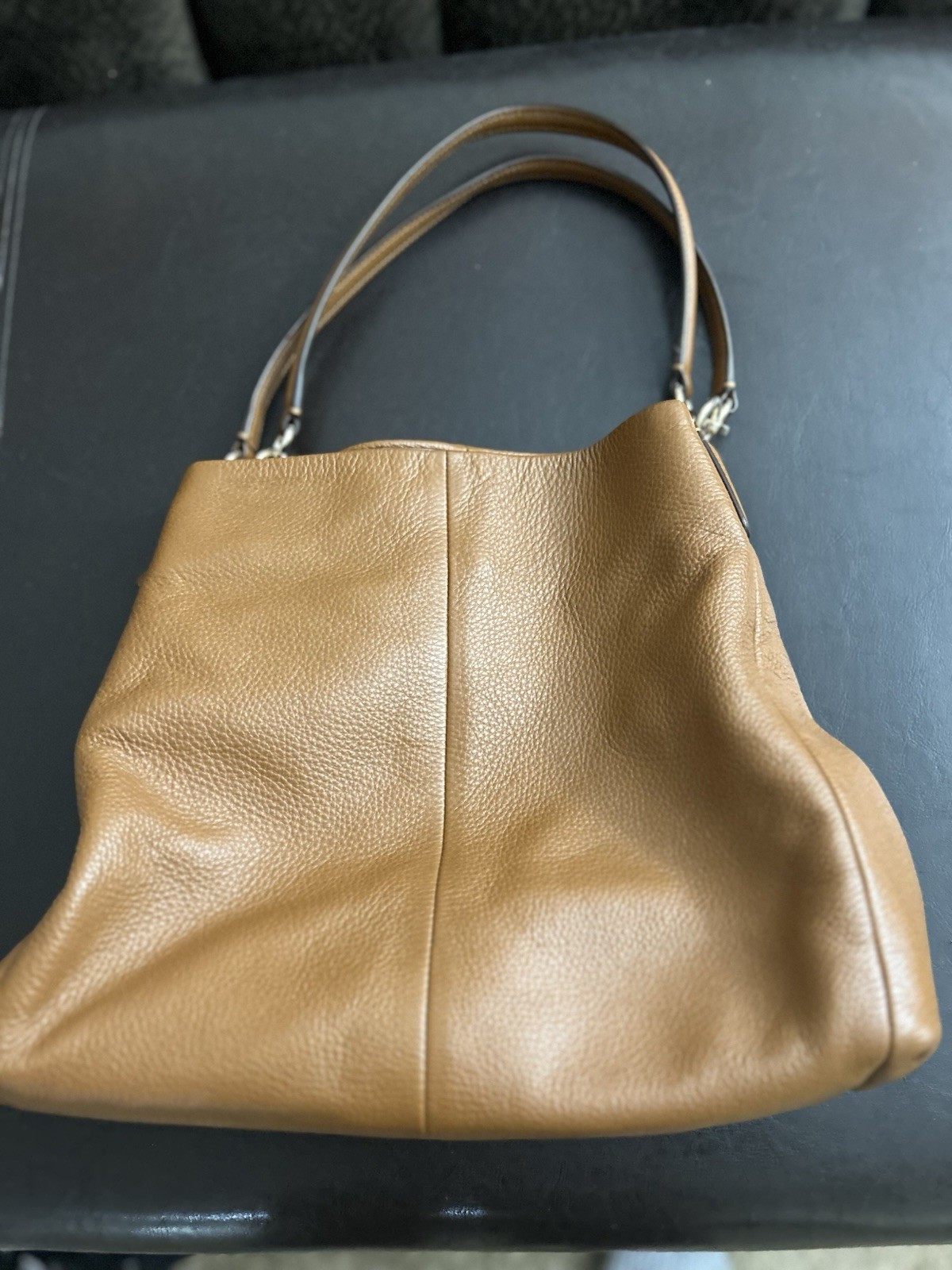 Coach Madison Phoebe Pebbled Leather Luggage Color Shoulder Bag