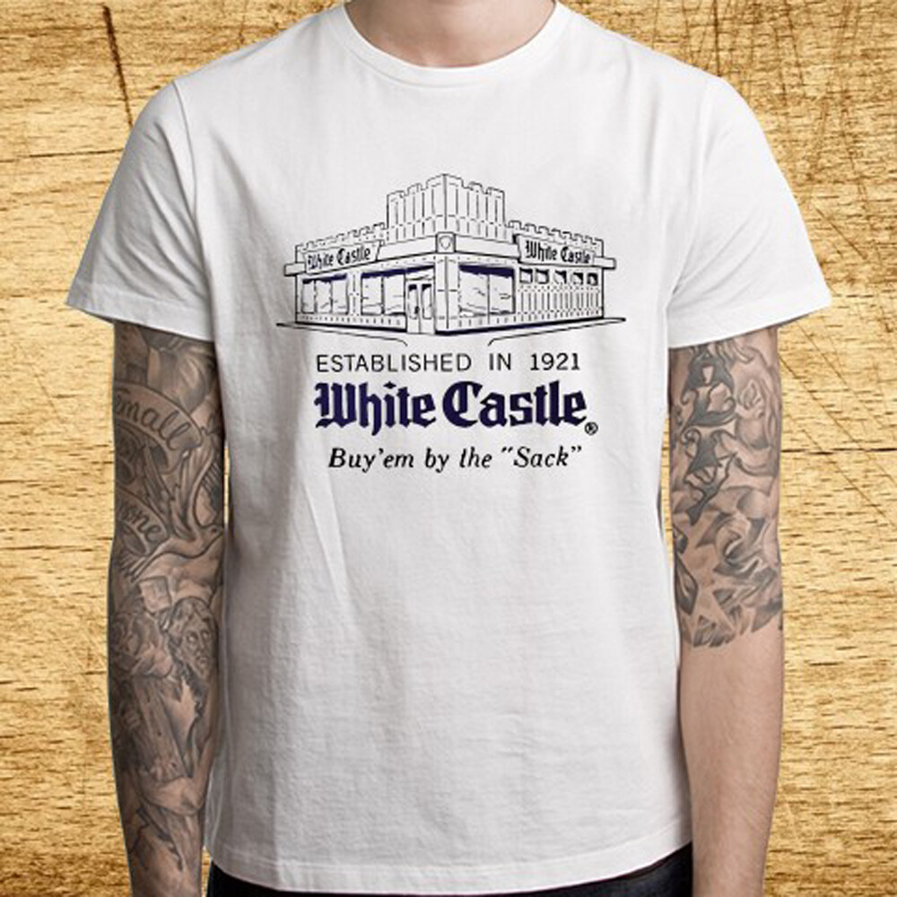 White Castle Hamburger est.1921 Men’s White T-Shirt Size S-5XL