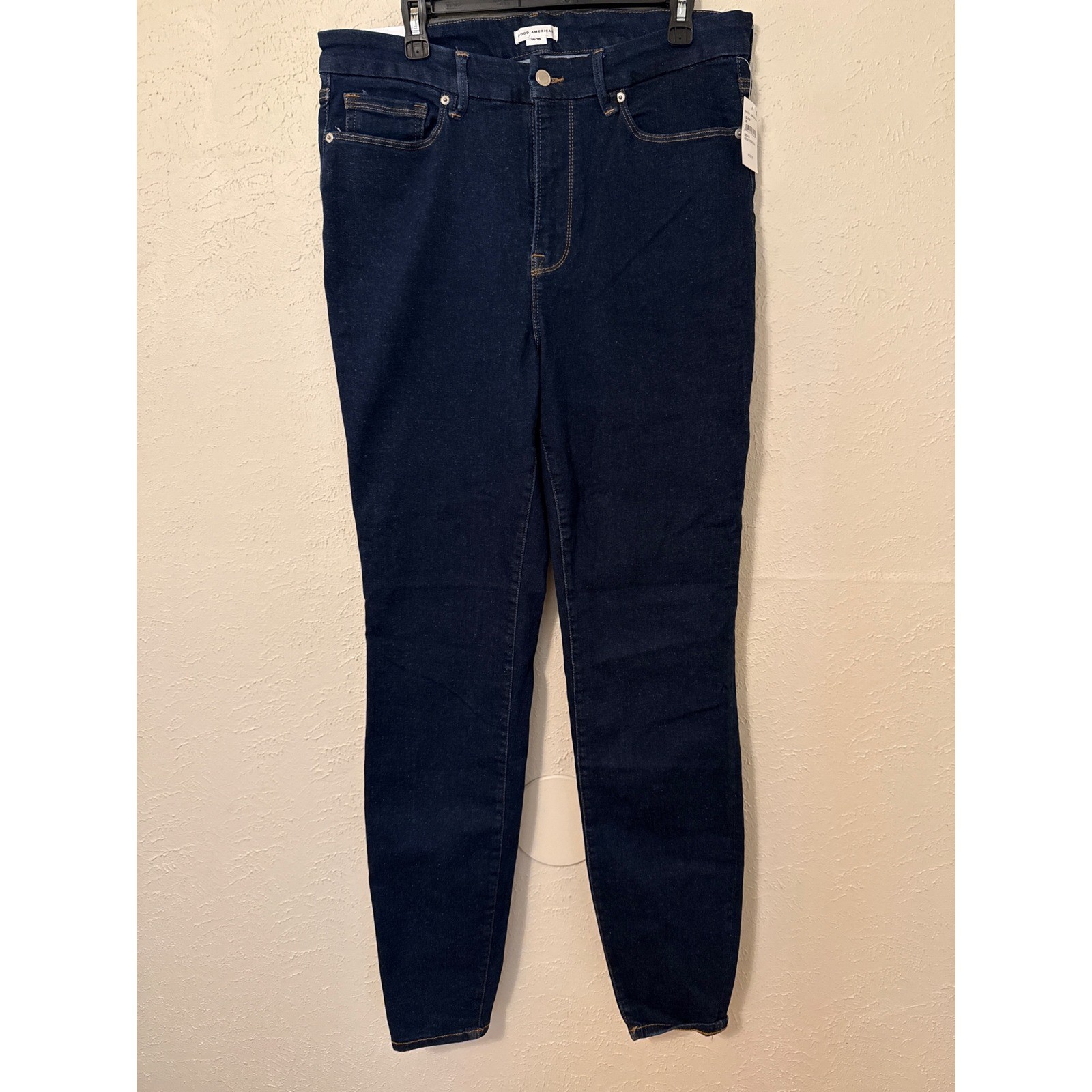 Good American Good Legs Long High Rise Skinny Jeans Blue Indigo Size 14-18 NWT