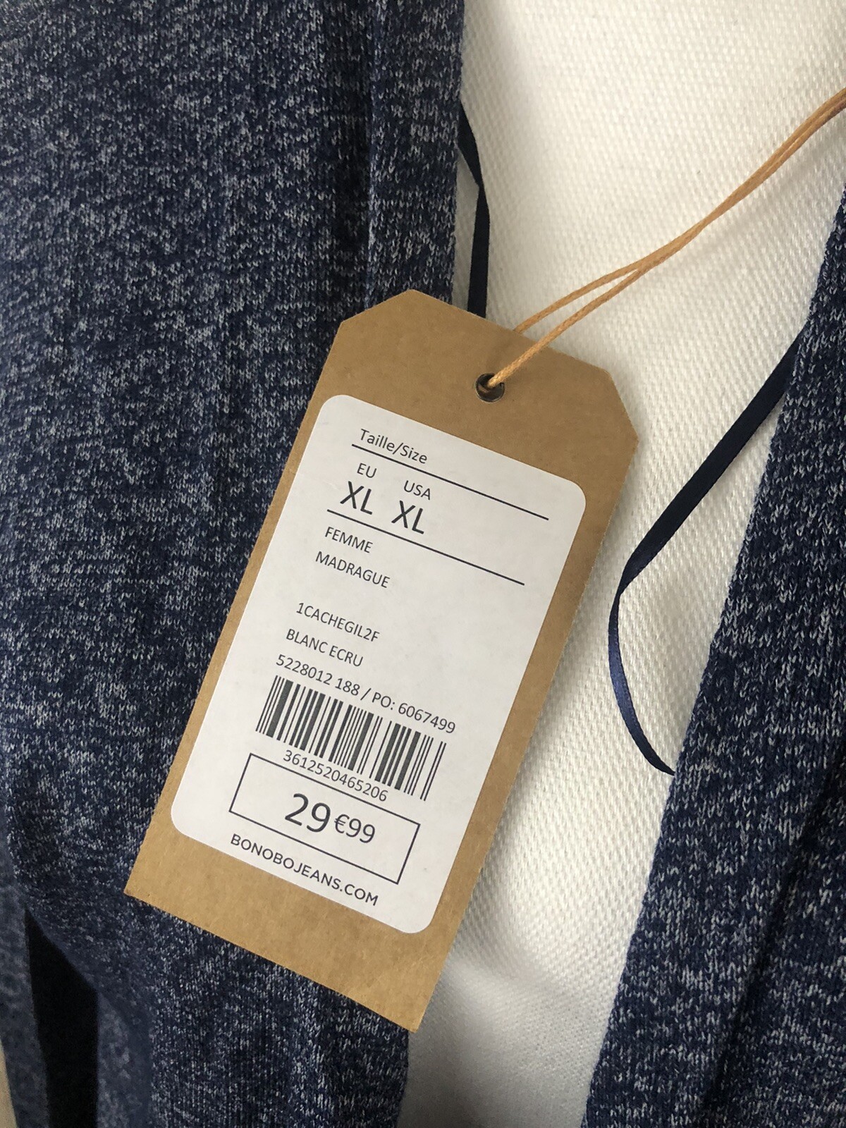 Bonobo Cardigan Womens Extra Large Sweater Open Front Blue Pullover N125