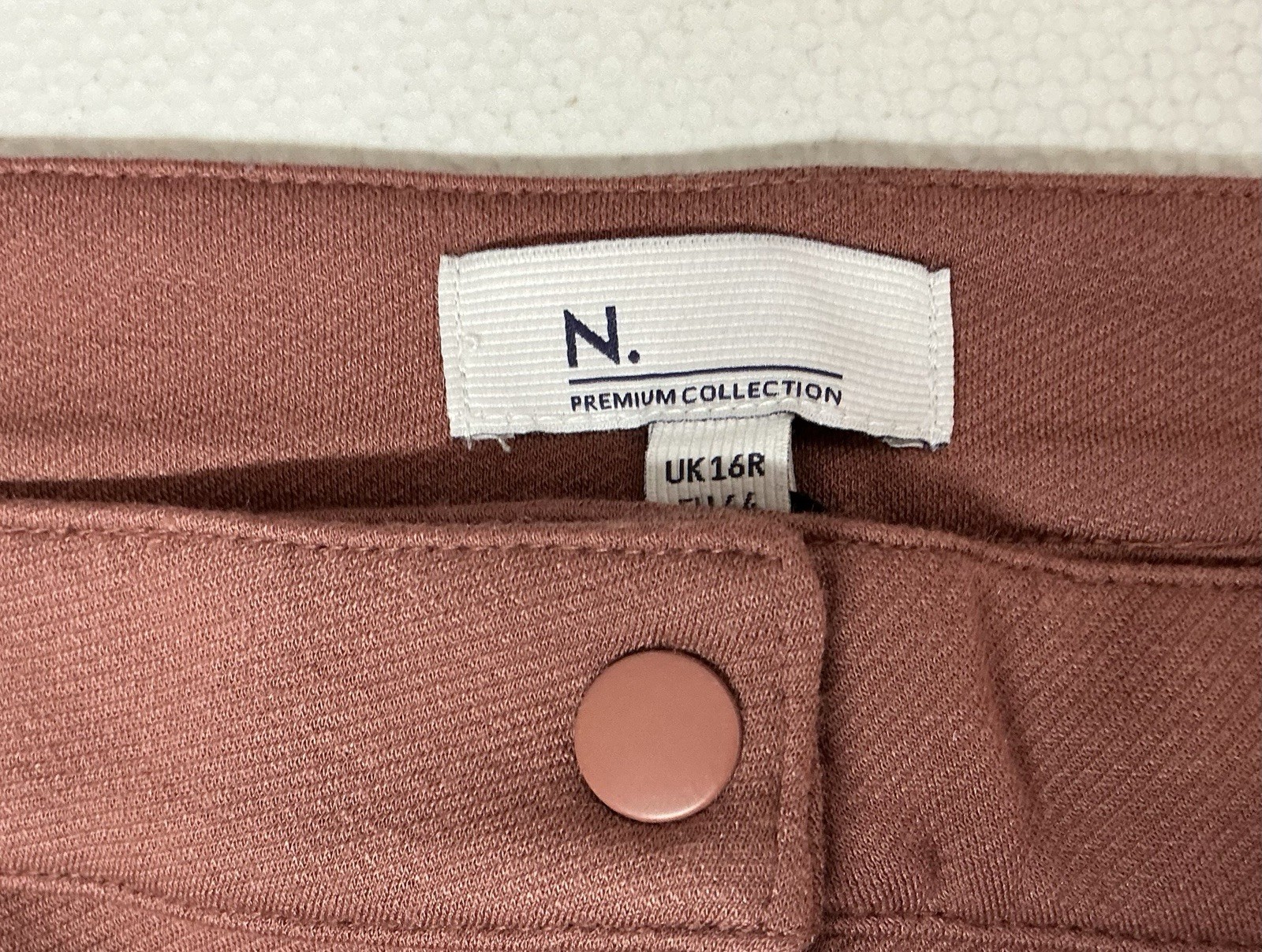 LADIES NEXT RELAXED STRAIGHT SALMON PINK TROUSERS SIZE 16 R BNWT (504E)