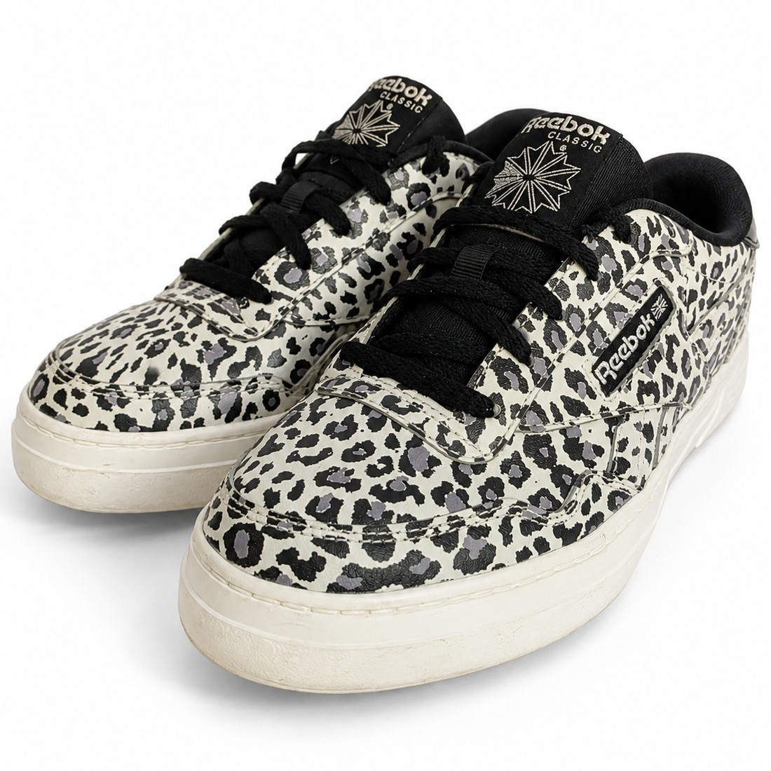 Reebok Classic Club C 85 Women’s Leopard Animal Print Low Top Lace Up Sneakers