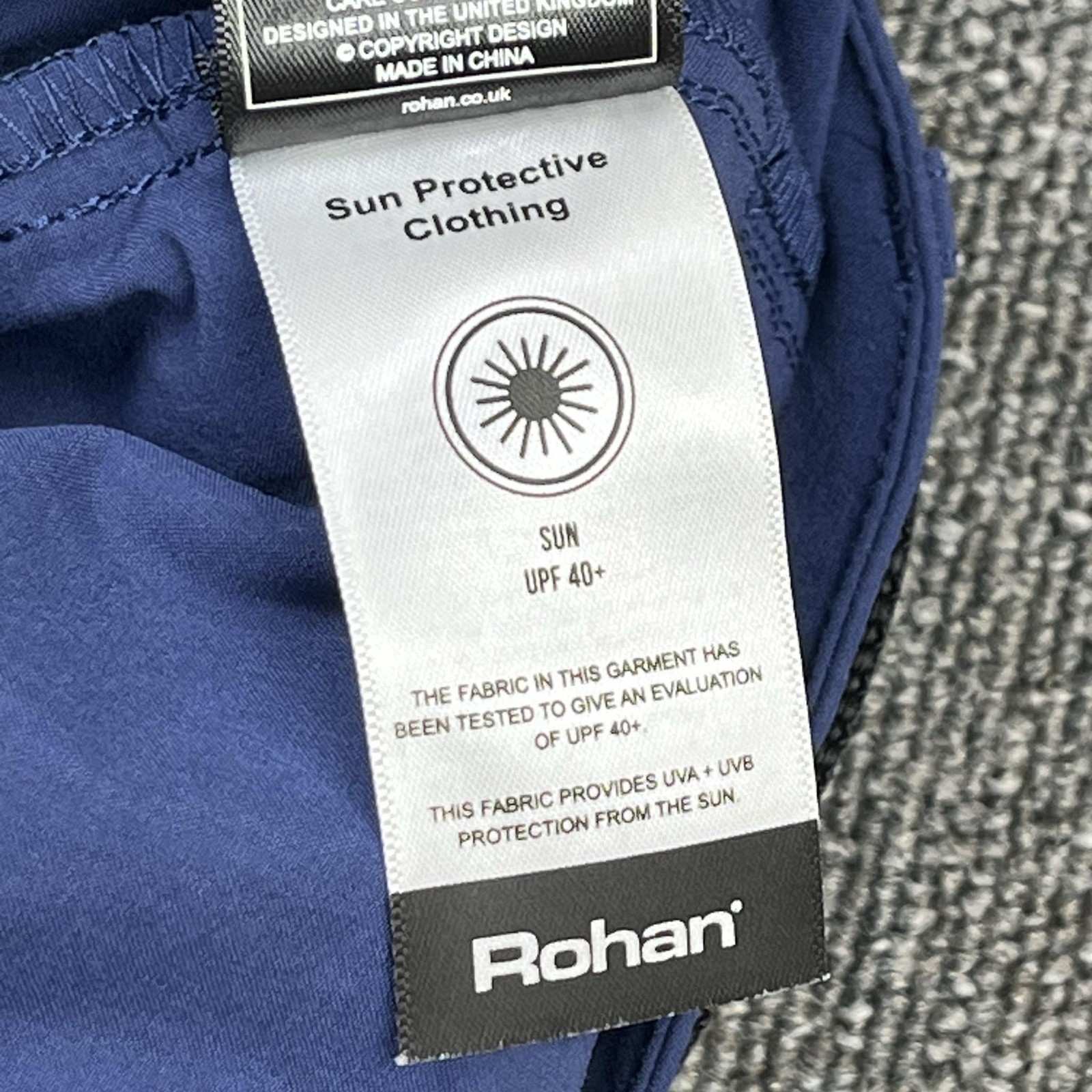 Rohan Trousers Mens W34 L31 Blue Stretch Bags Hiking Walking Travel UPF 40+