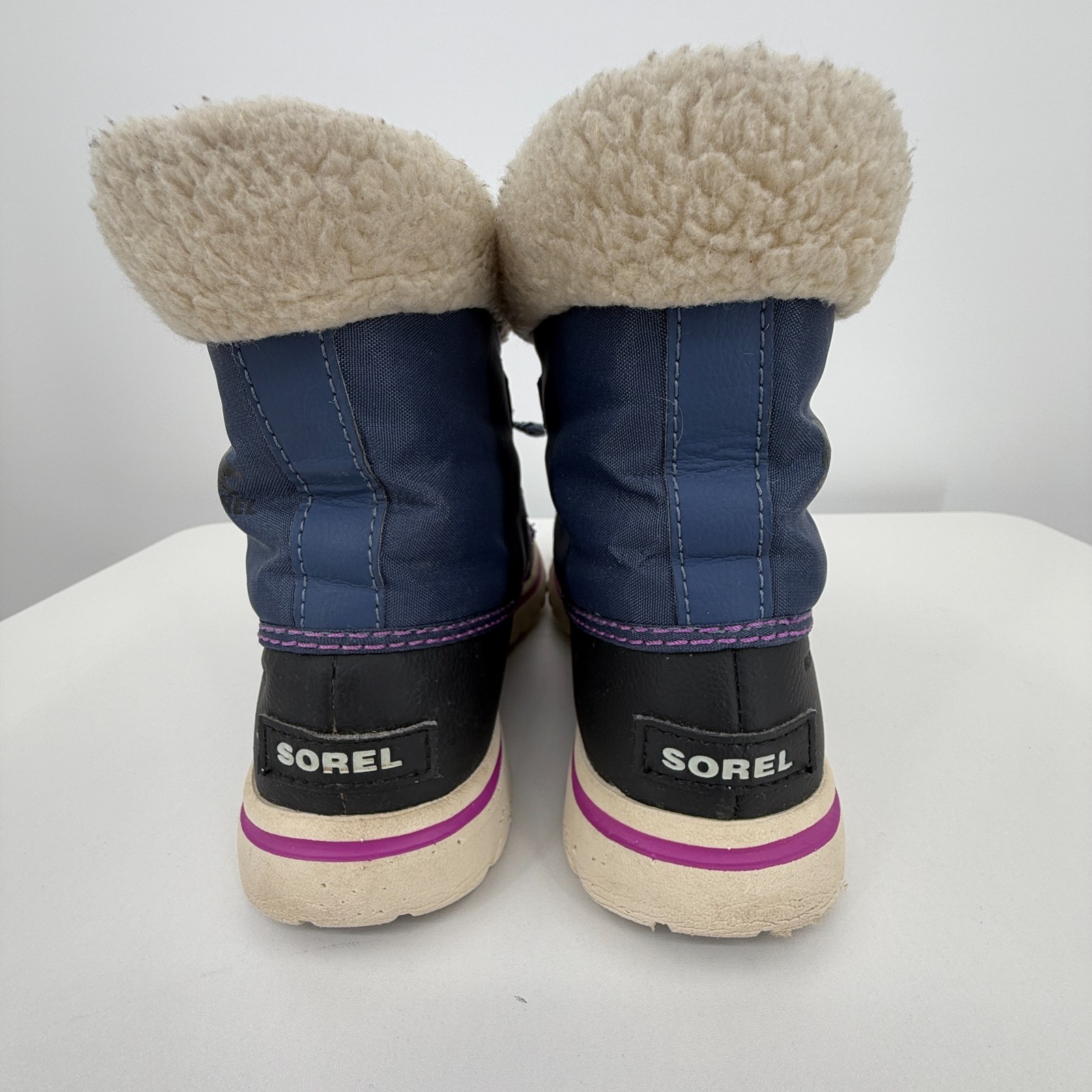 Sorel Winter Ankle Boots Womens 7.5 Cozy Carnival Nylon Snow Waterproof Navy