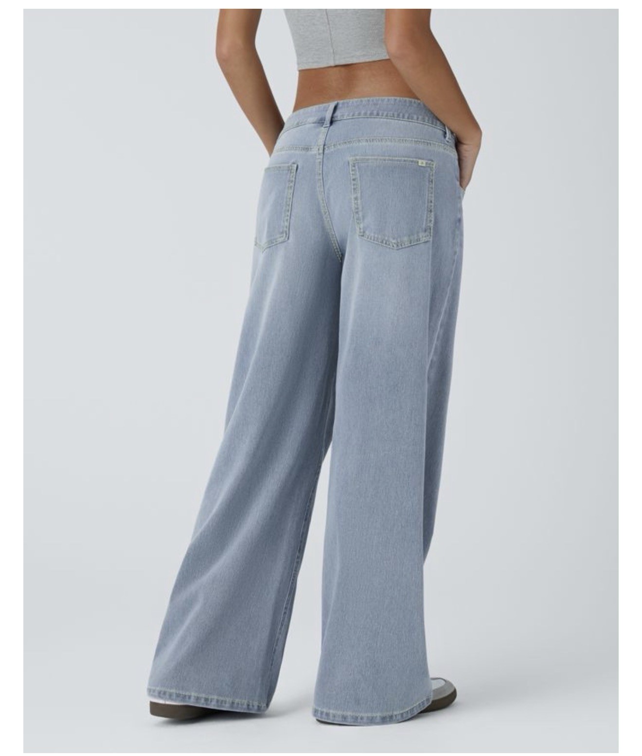 HALARA Flex Asymmetric Low Rise Baggy Wide Leg Jean Women’s Regular Length NWT