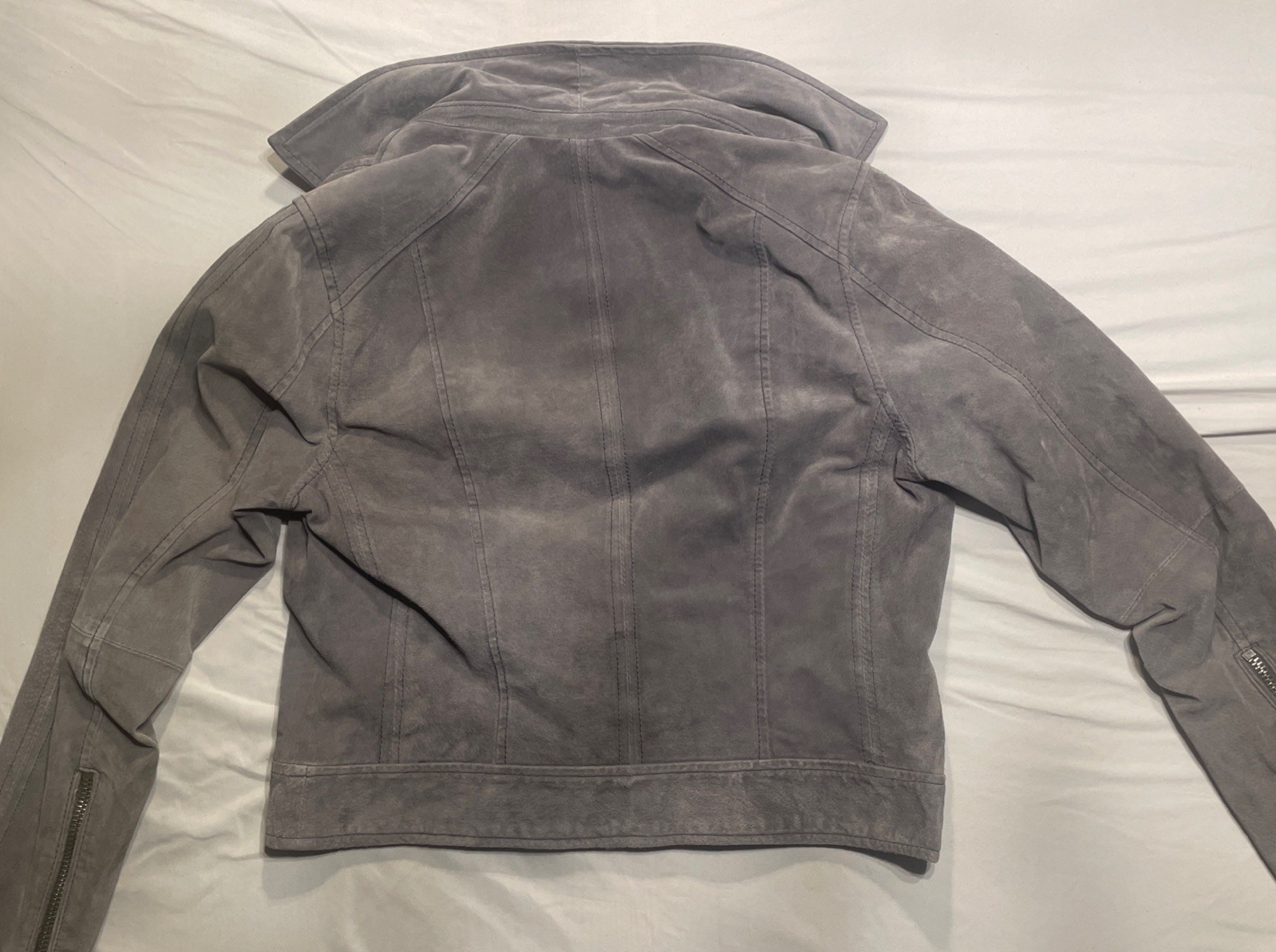 Blank NYC Suede Moto Jacket Grey – Womens Size M