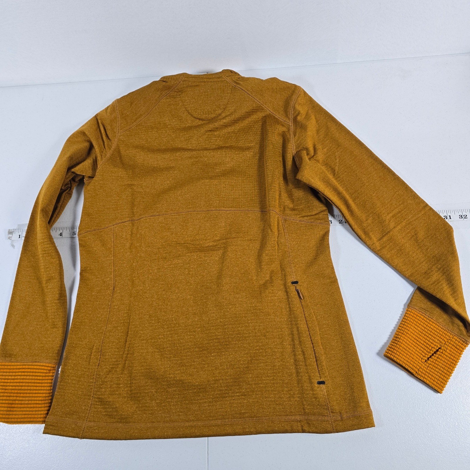 Orvis Mens Amber Marled Quarter Zip Fleece Pullover Long Sleeve Size Small