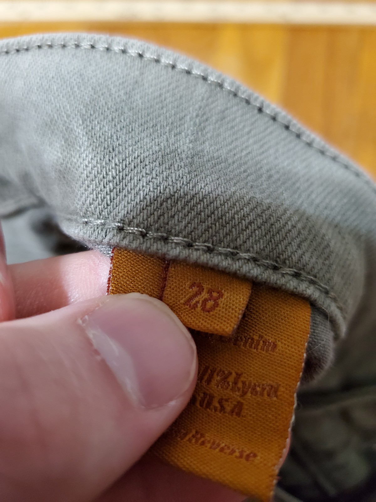 James Jeans Preserved Denim Boot Size 28 Women’s Army Green 31″ Waist USA Made