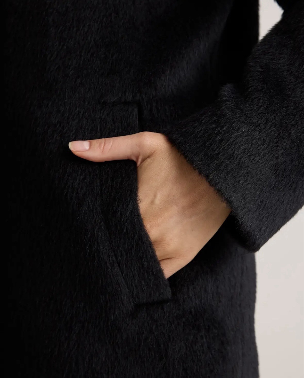 NWT Quince 100% Alpaca Wool Stand Collar Coat Black S