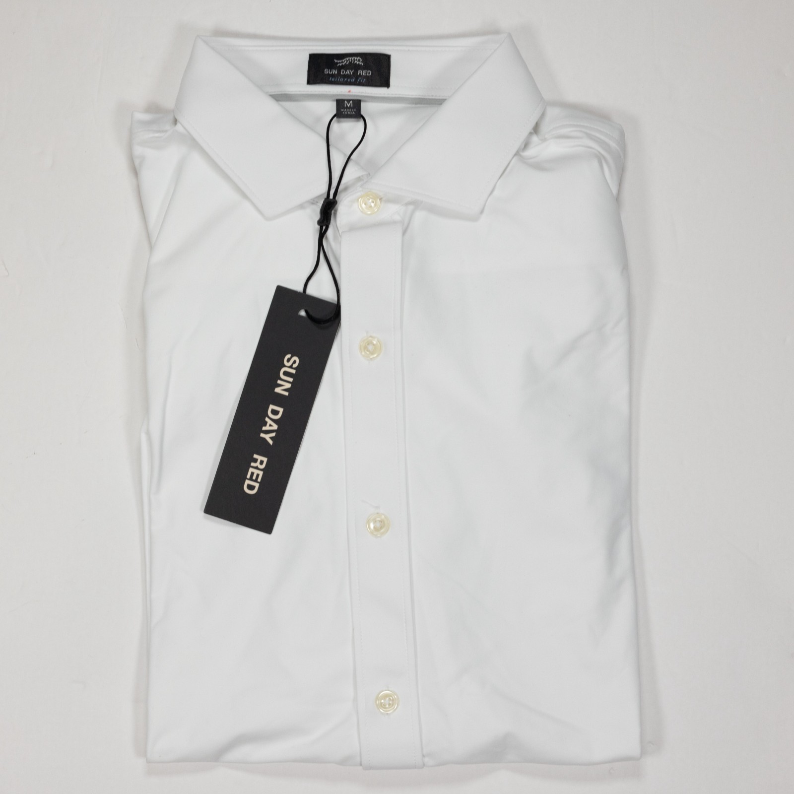 Sun Day Red Legend Stretch LS Shirt Medium White Tailored Fit NWT