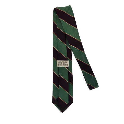 Vtg. Robert Talbott/Jack Henry Green Brown Classic Stripe 100% Silk Tie-England