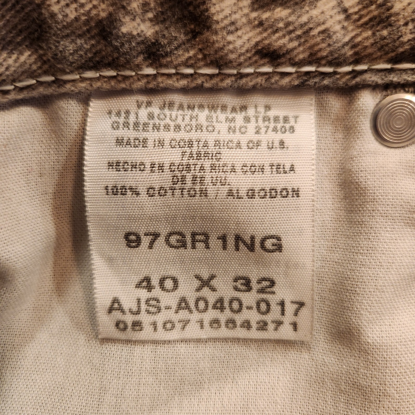 Wrangler Men’s Sz 40×32 Camo Outdoor Hunting Double Knee 100% Cotton