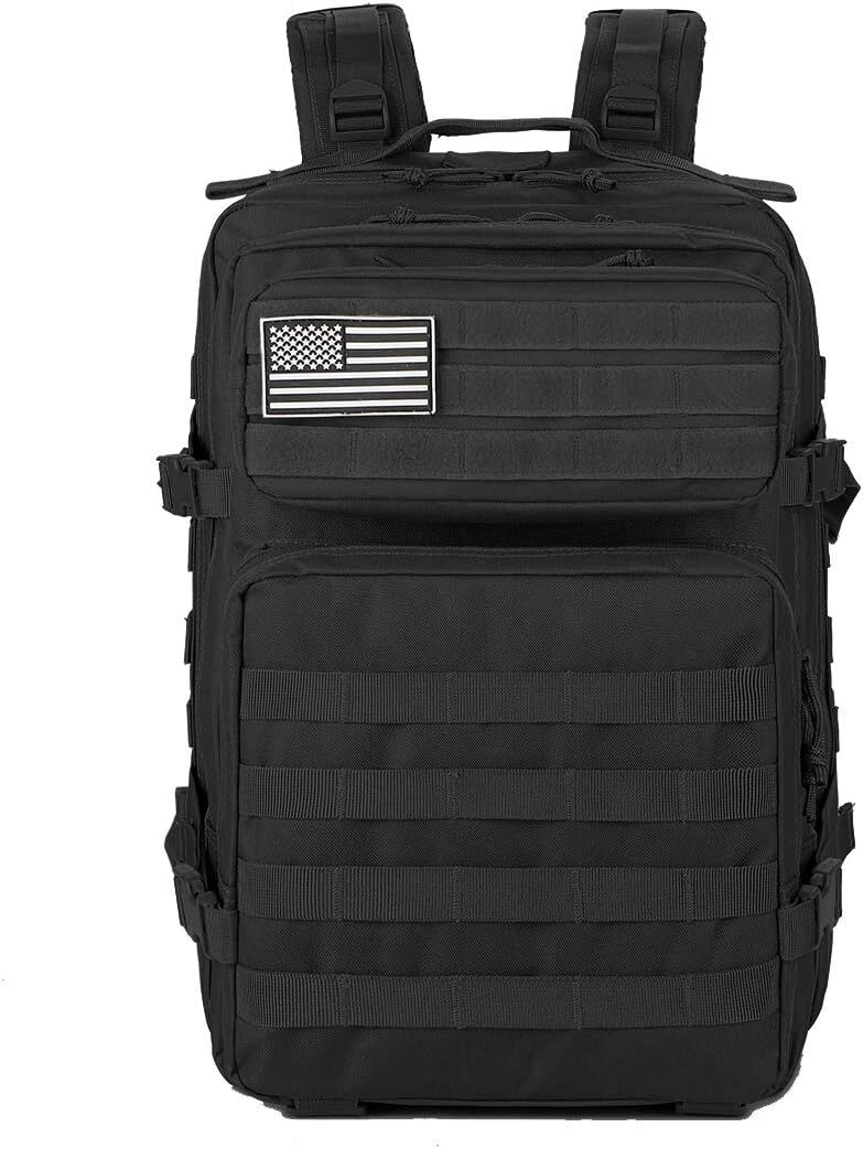 45L Large Military Tactical Backpack Army 3 Day Assault Pack Molle Bag Rucksack