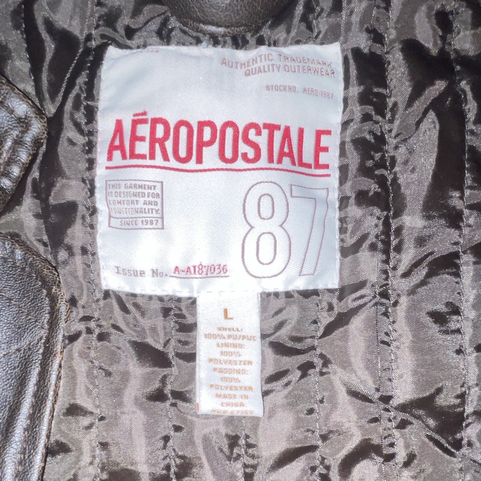 Aeropostale Men’s Leather Jacket Size Large
