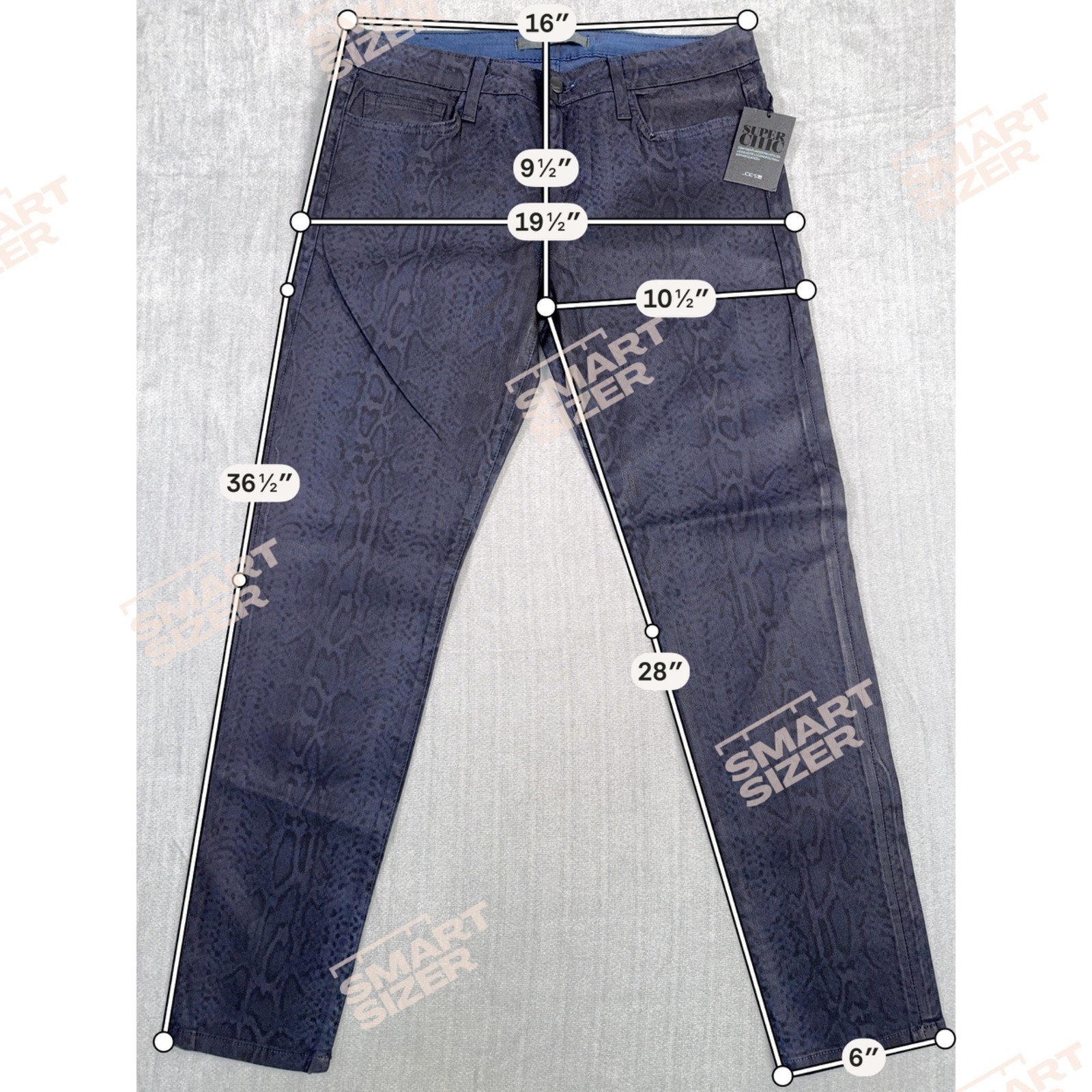 JoeS5B Super Chic Skinny Ankle Denim Pants Midnight Blue W29 Snake Casual Retro