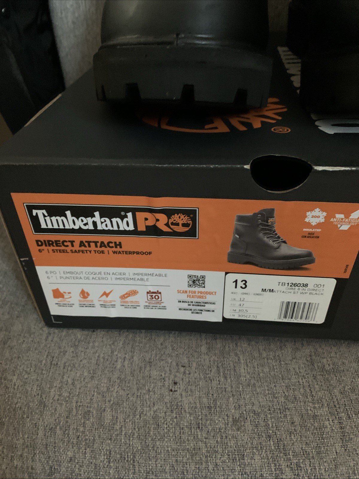 Pick Size/Color – Timberland Pro Men’s Black DIRECT ATTACH 6″ Waterproof Boots