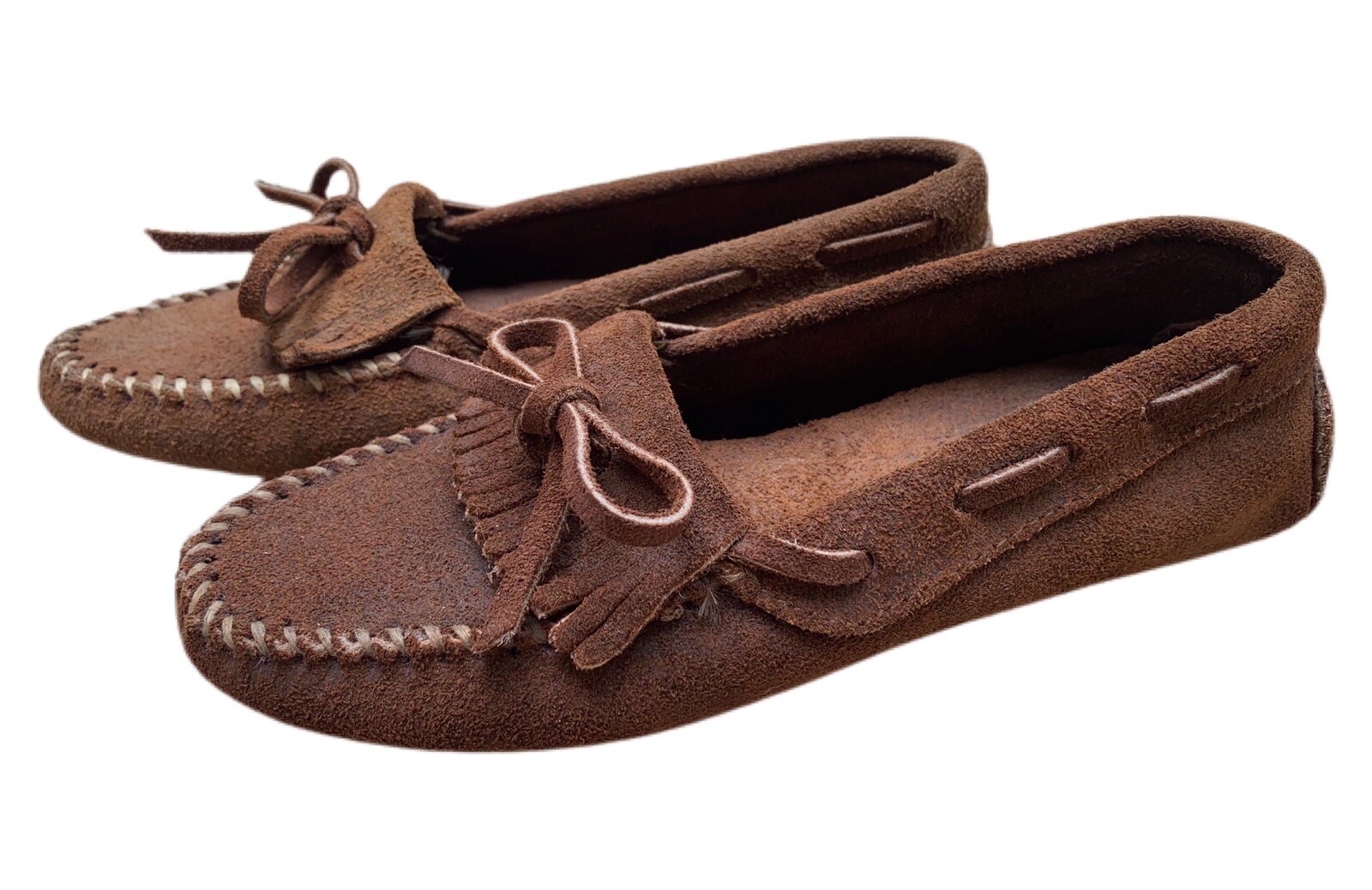 Minnetonka Leather Slip On Driving Moccasins Loafers Shoes Brown – Womens 6M
