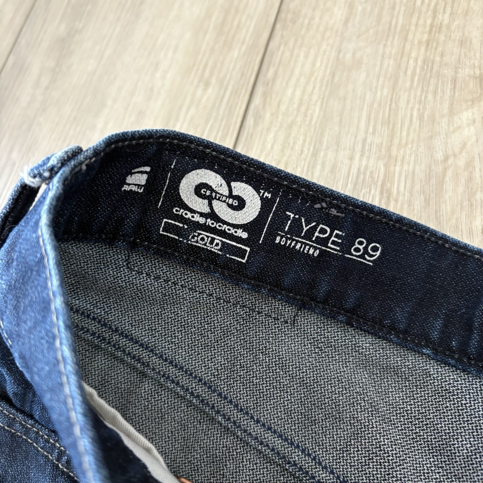 G Star Original Raw Denim Dark Blue Jeans Women Sz 28 Loose Type 89