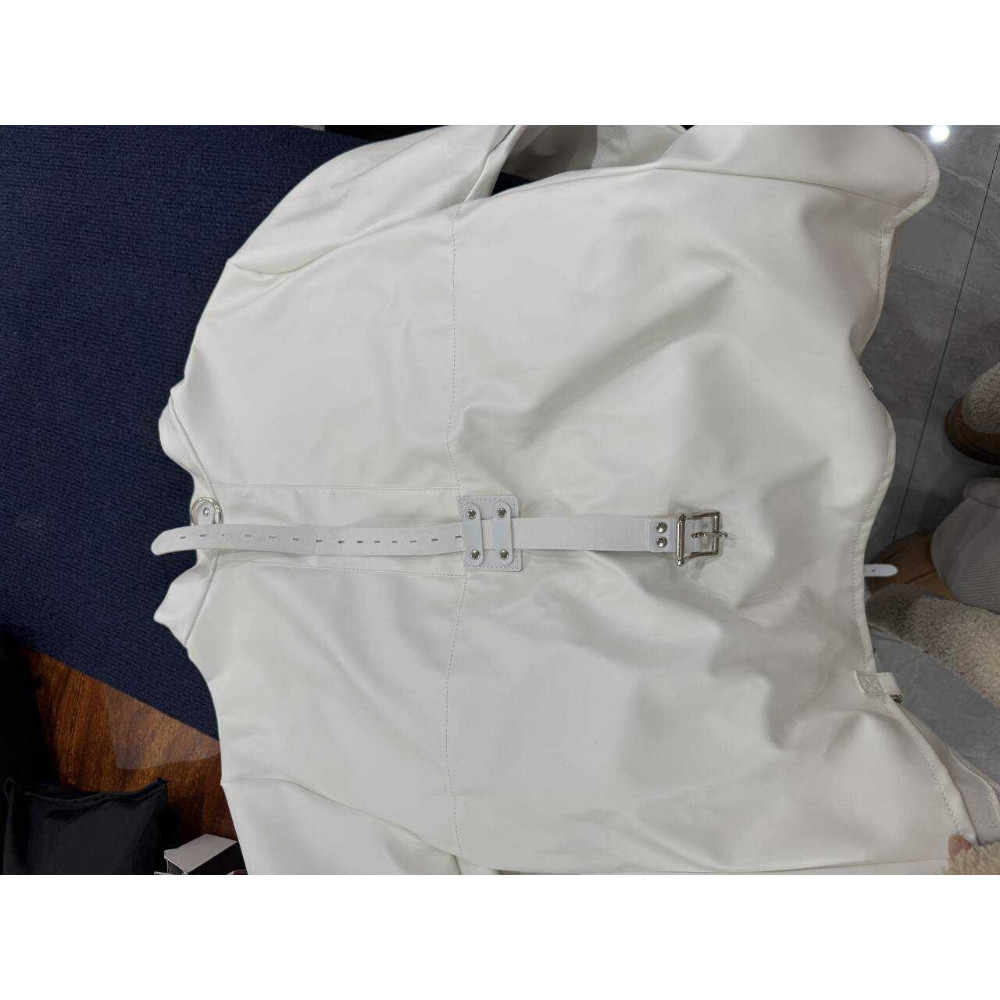 White Asylum Straight Jacket Costume S/M L/XL BODY HARNESS Restraint Armbinder