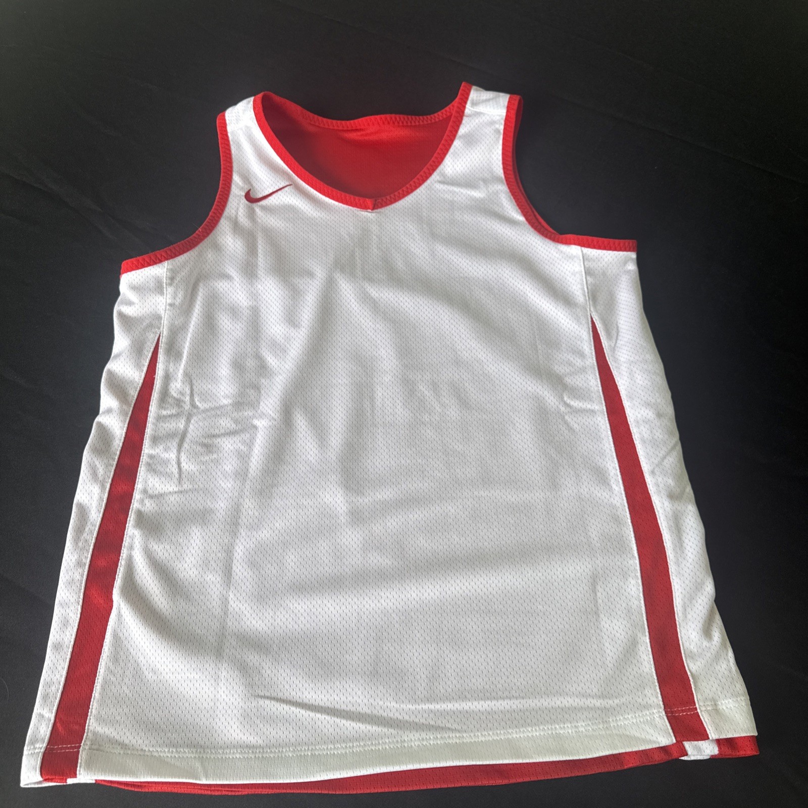 Nike Men’s Dri-FIT Practice Basketball Jersey (Reversible) Red White Large