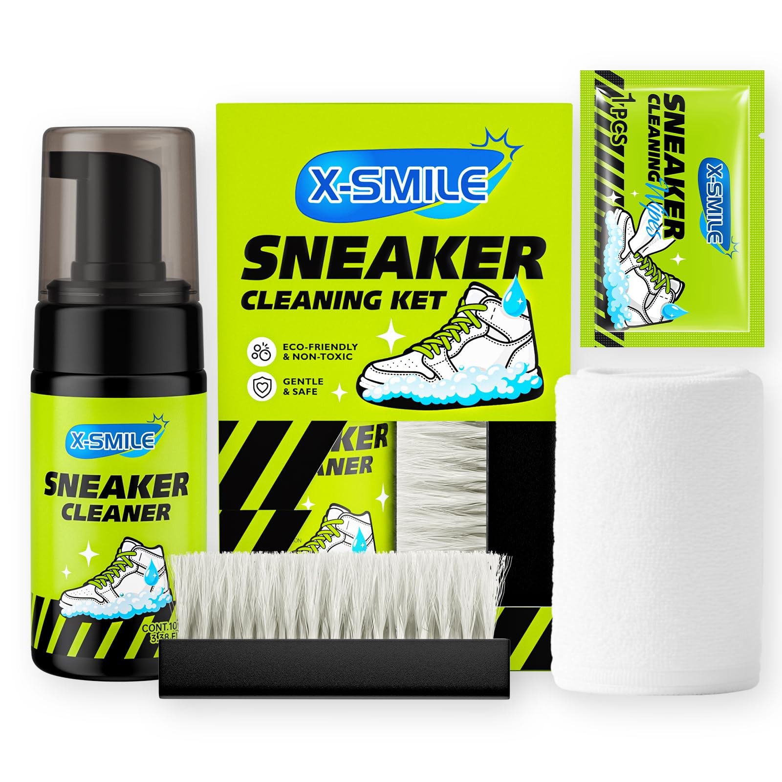 XSMILE Sneaker Cleaning Kit – Premium Foam Shoe Cleaner for White Shoes, PU &…