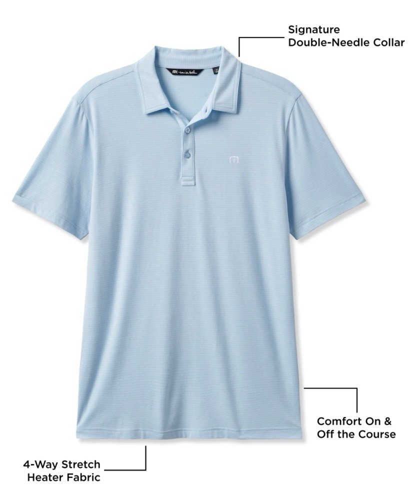 Travis Mathew Men’s The Heather Polo – Heather Dream Blue