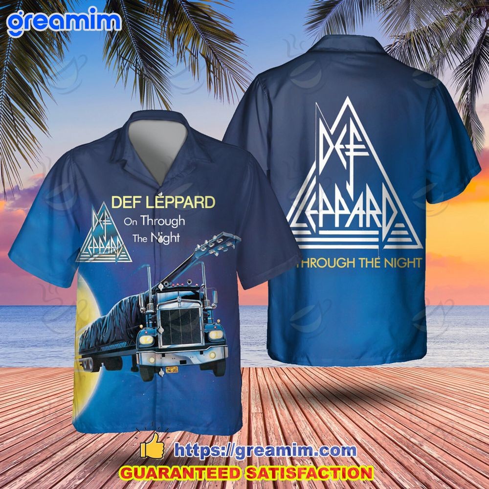 Def Leppard On Through the Night Album Cover Hawaiian Shirt