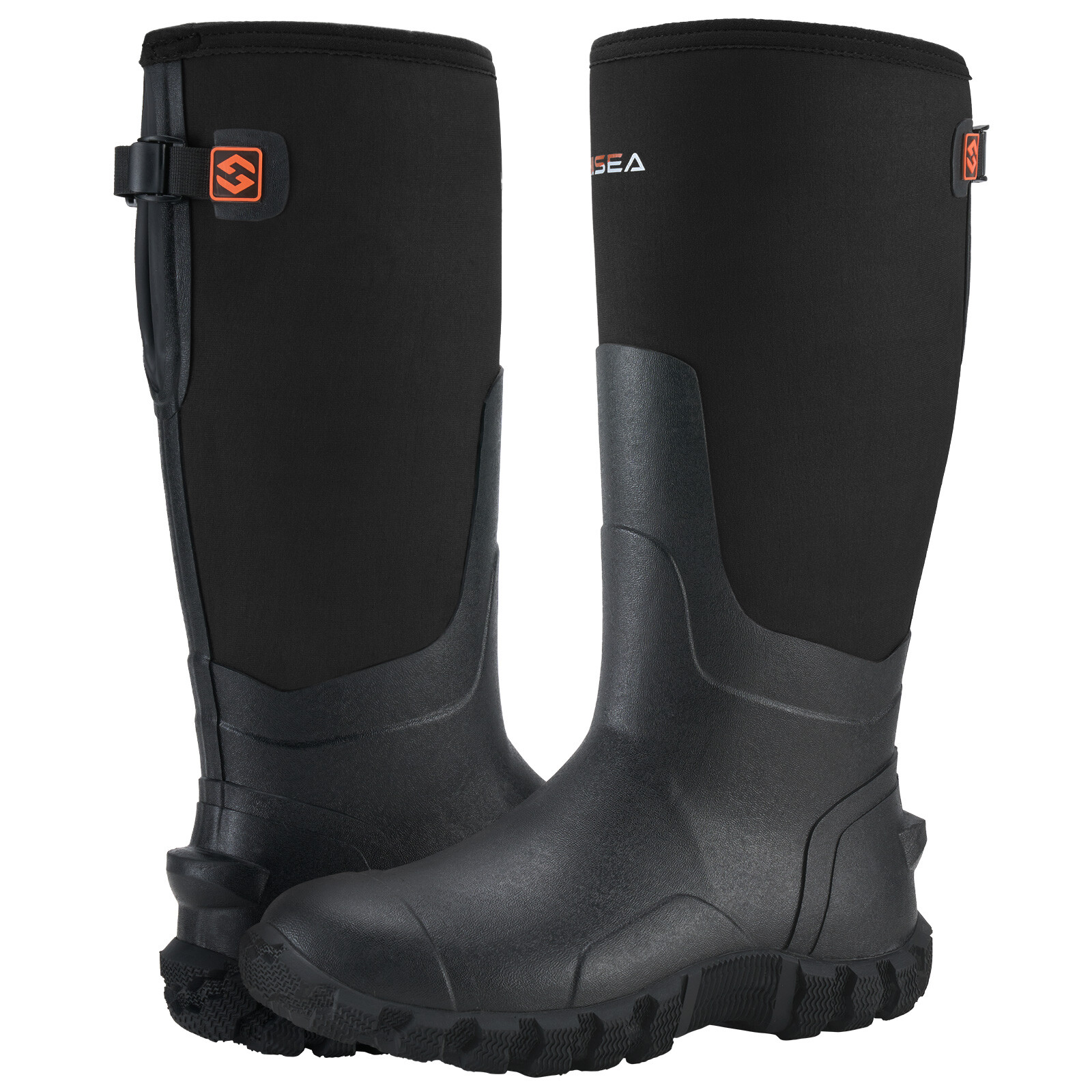 HISEA Men Adjustable Rain Boots Fishing Hunting Mud Dirt Farm Work Safety Shoes