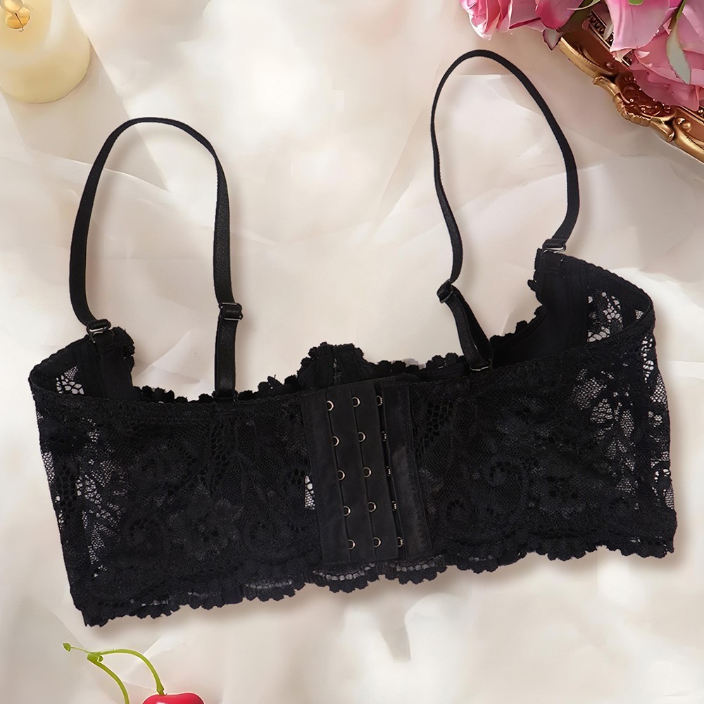 Sexy Womens Cupless Open Bra Bralette Lace Lingerie Underwear Half Cup Bra US