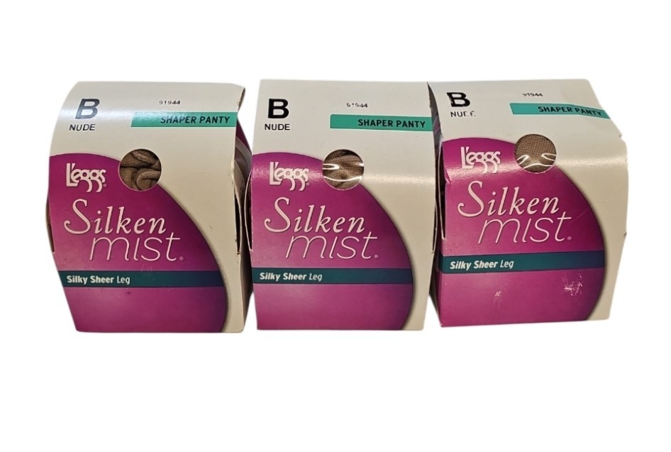 3 Pack L’eggs Leggs Silken Mist Shaper Panty Nude Size B Pantyhose 91944