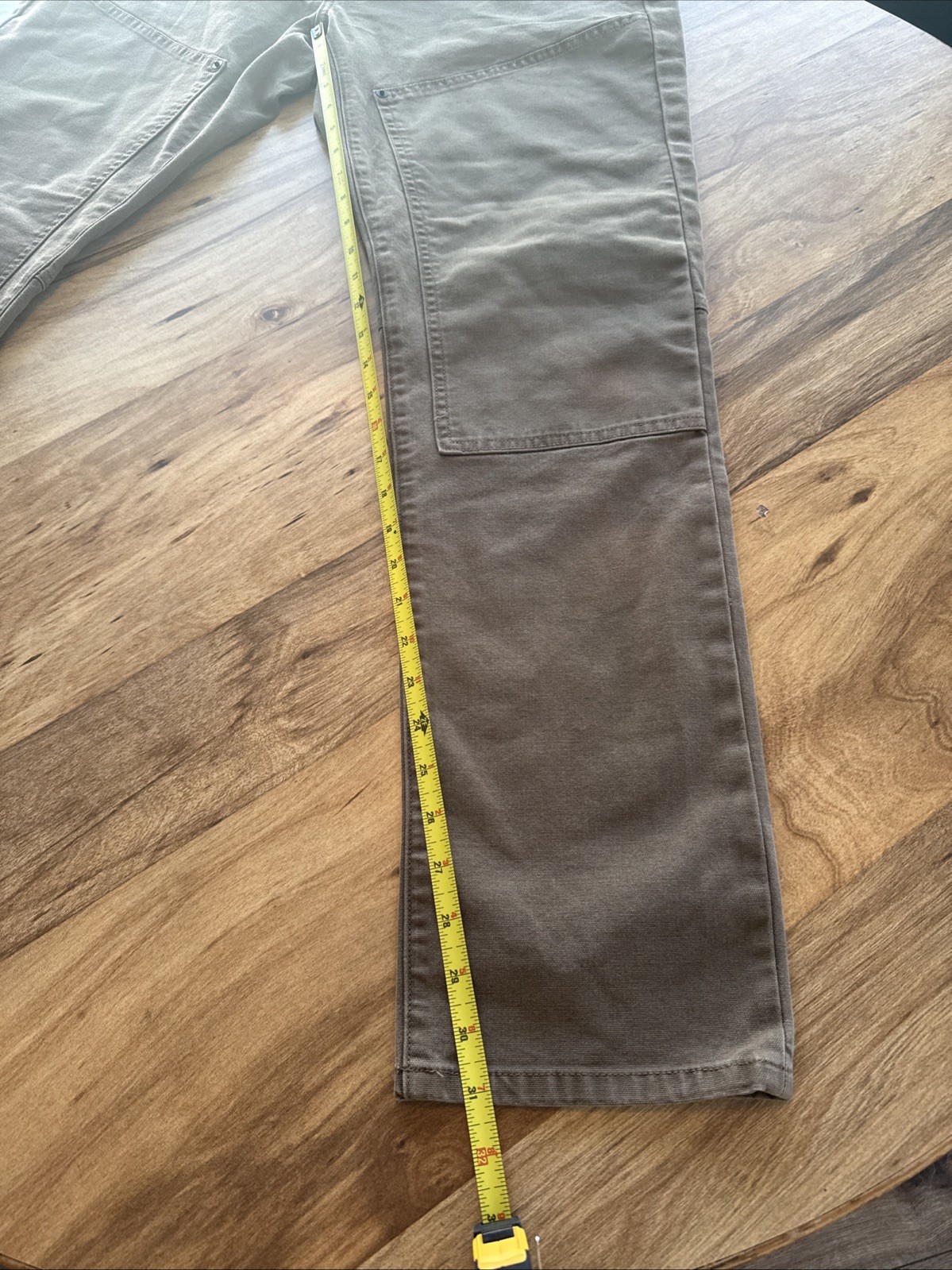 Proof Rover Double Knee Work Pant Mens 33×32 Athletic Taper Fit Beige Huckberry