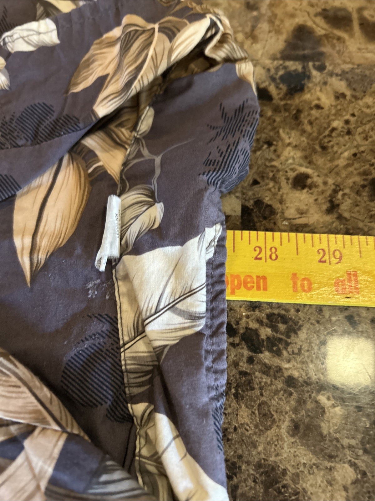 Palmwave Hawaiian/Aloha Shirt-Gray w/ Palms,Islands,& flowers Small Free Ship