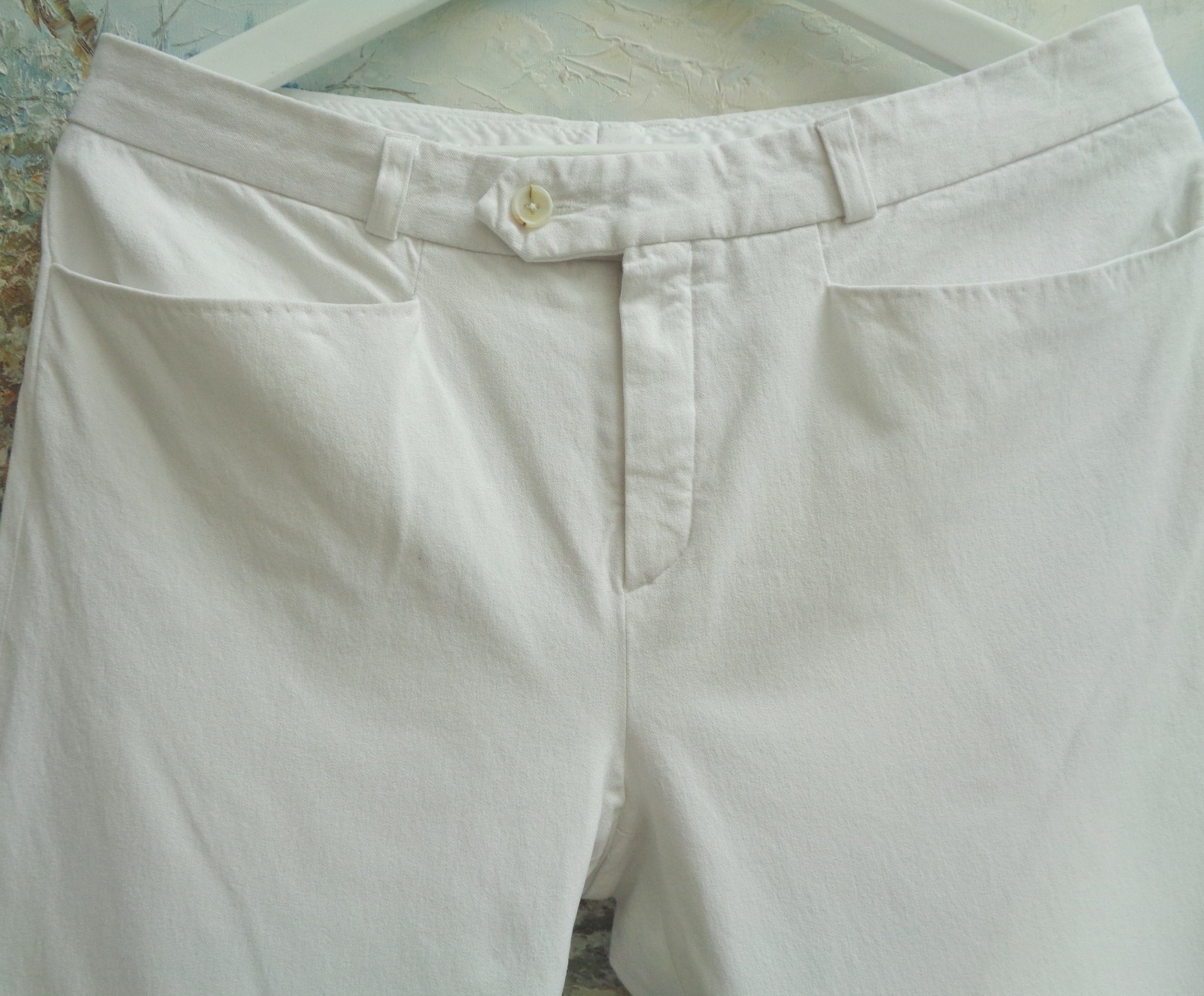 JOSEPH White Tailored Subtle Flare Gabardine Stretch Trousers 42 Fit UK12- 14