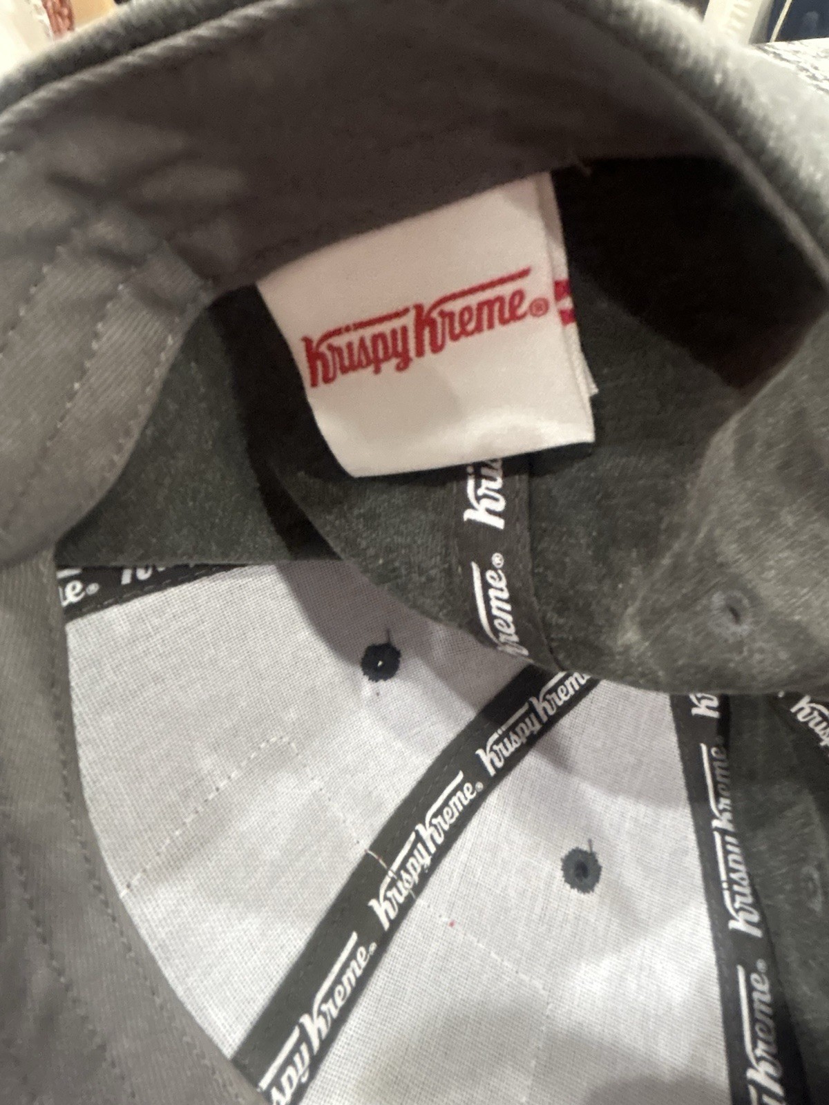Vintage Krispy Kreme Doughnuts Patch Hat Grey Washed Canvas hat