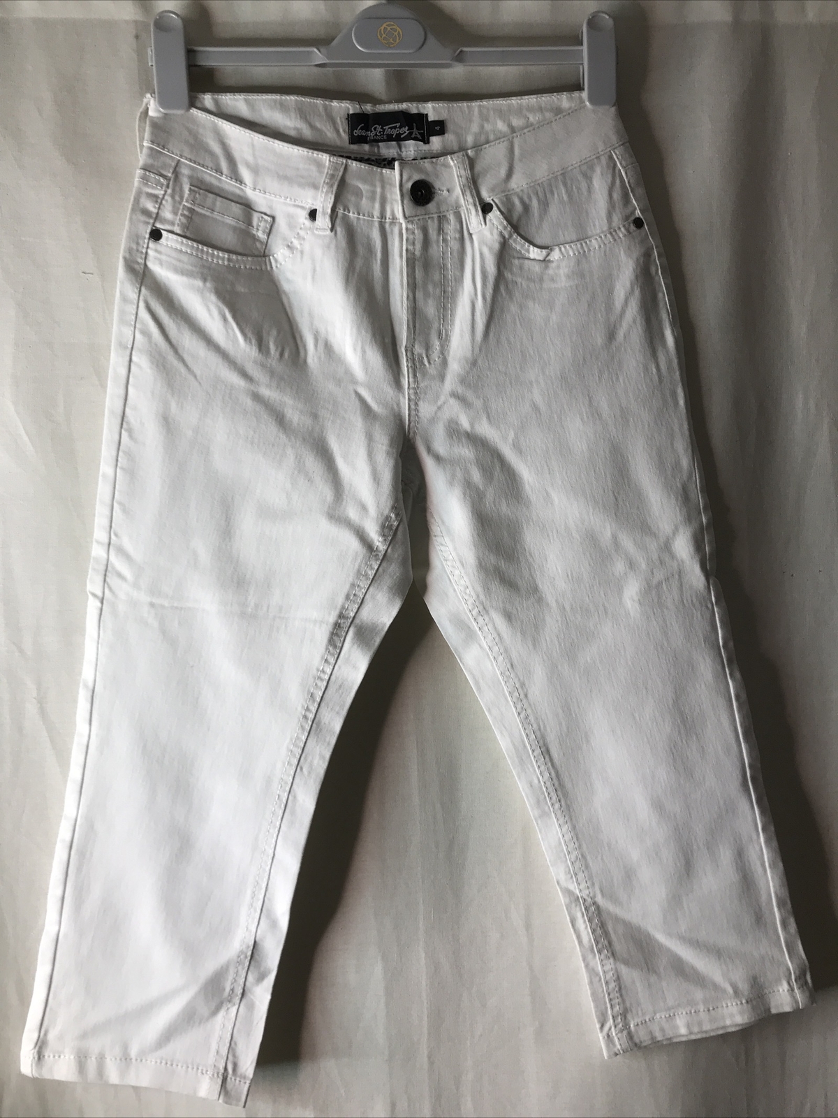 Dean St. Troper France Women’s Capris, White Cotton Blend Pants Varies Sizes New