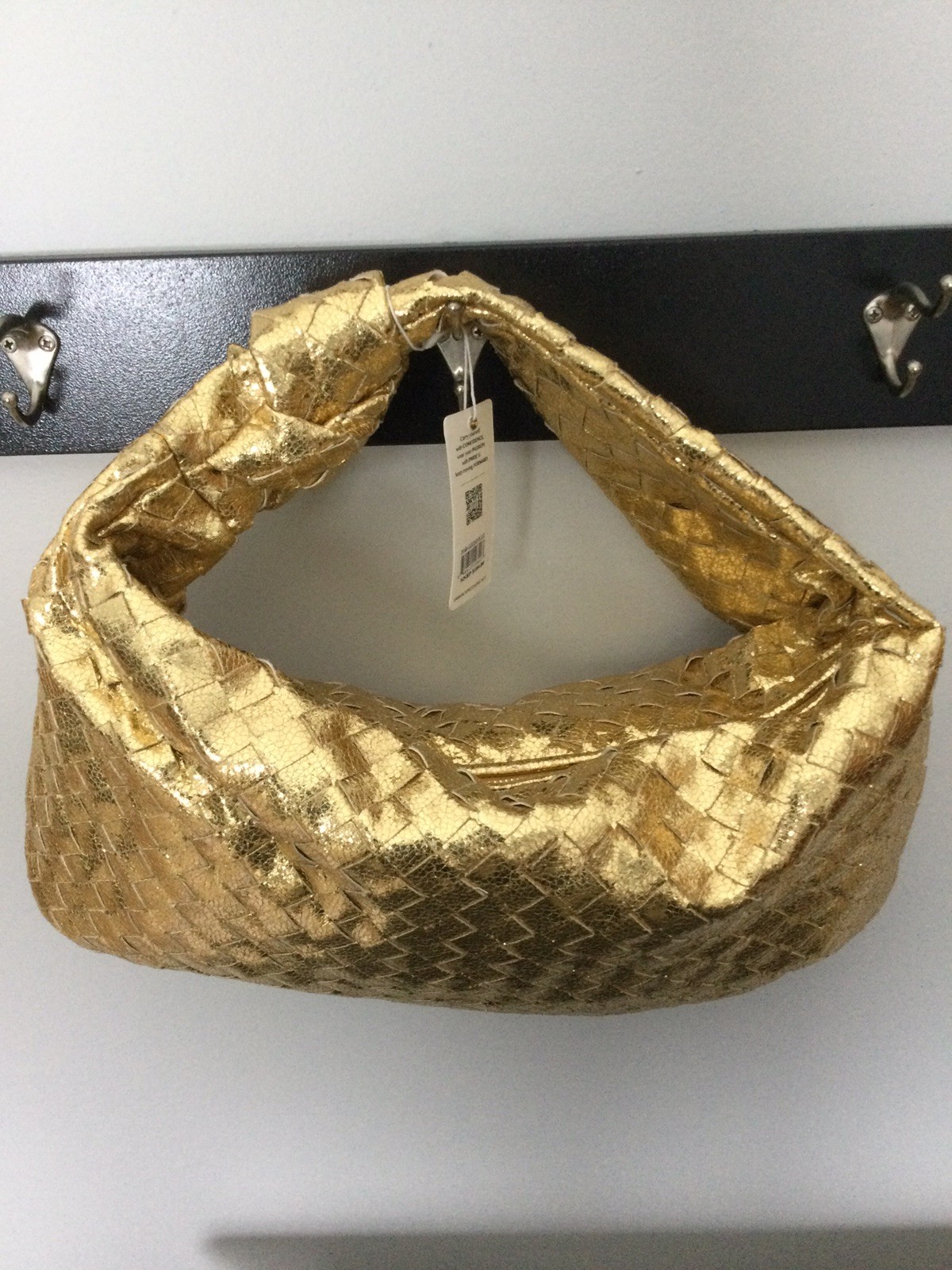 Urban Expressions Dollie Hobo Gold Bag Purse Faux Vegan Leather MSRP $100 NWT